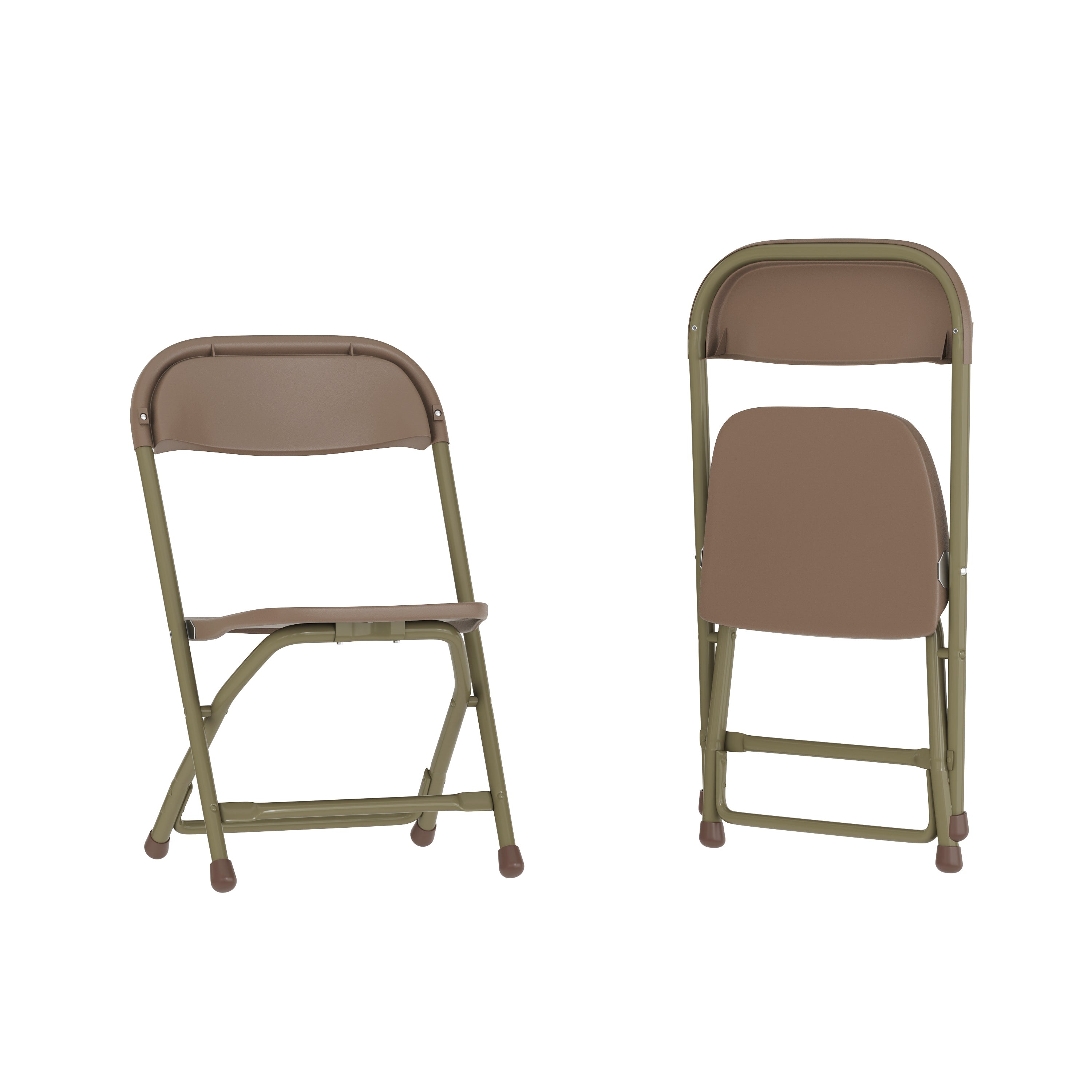 Timmy 2 Pk. Kids Brown Plastic Folding Chair