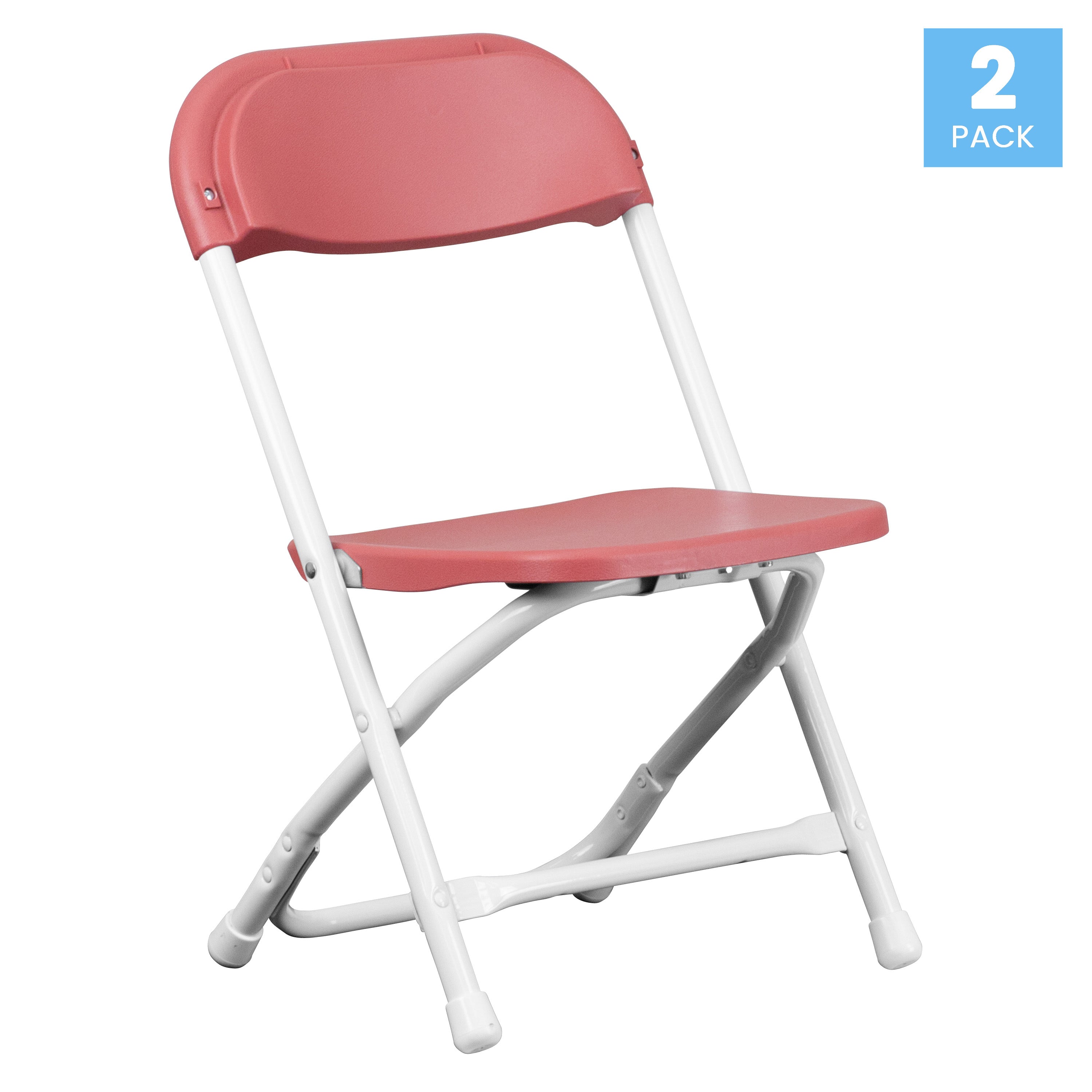 Timmy 2 Pack Kids Burgundy Plastic Folding Chair