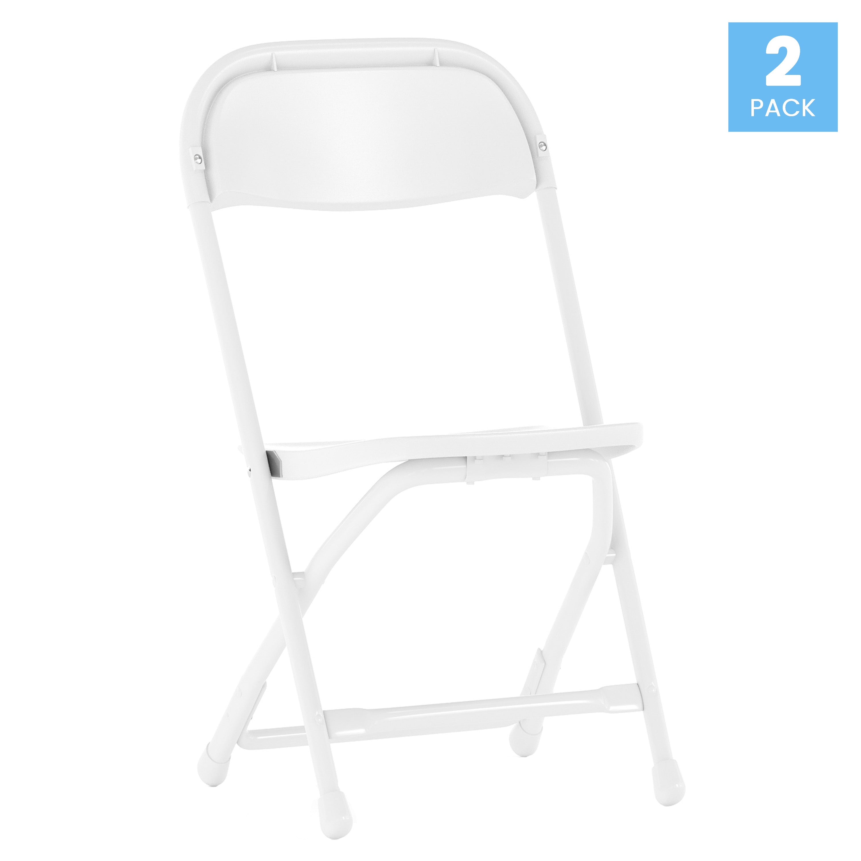 Timmy 2 Pack Kids White Plastic Folding Chair