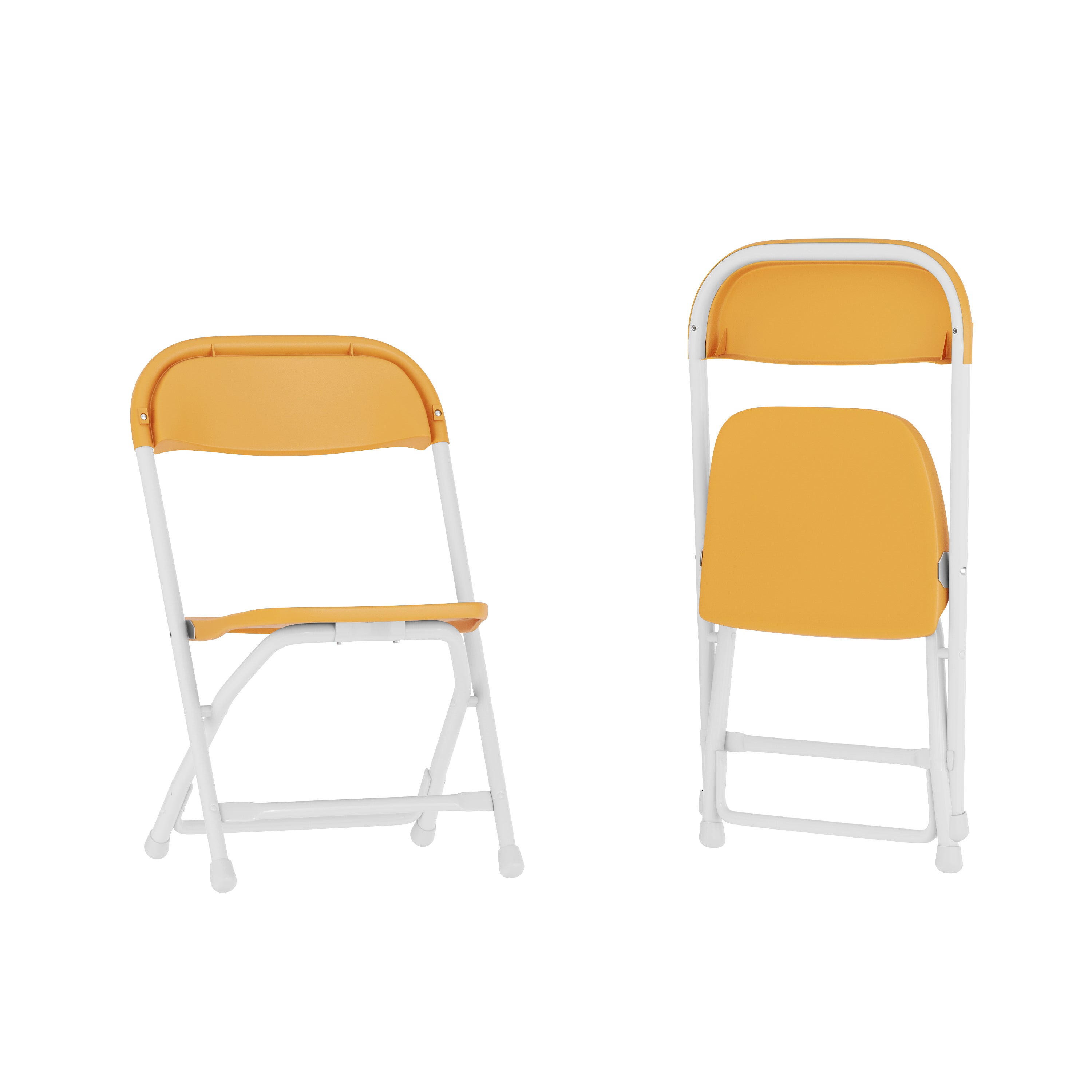 Timmy 2 Pk. Kids Yellow Plastic Folding Chair