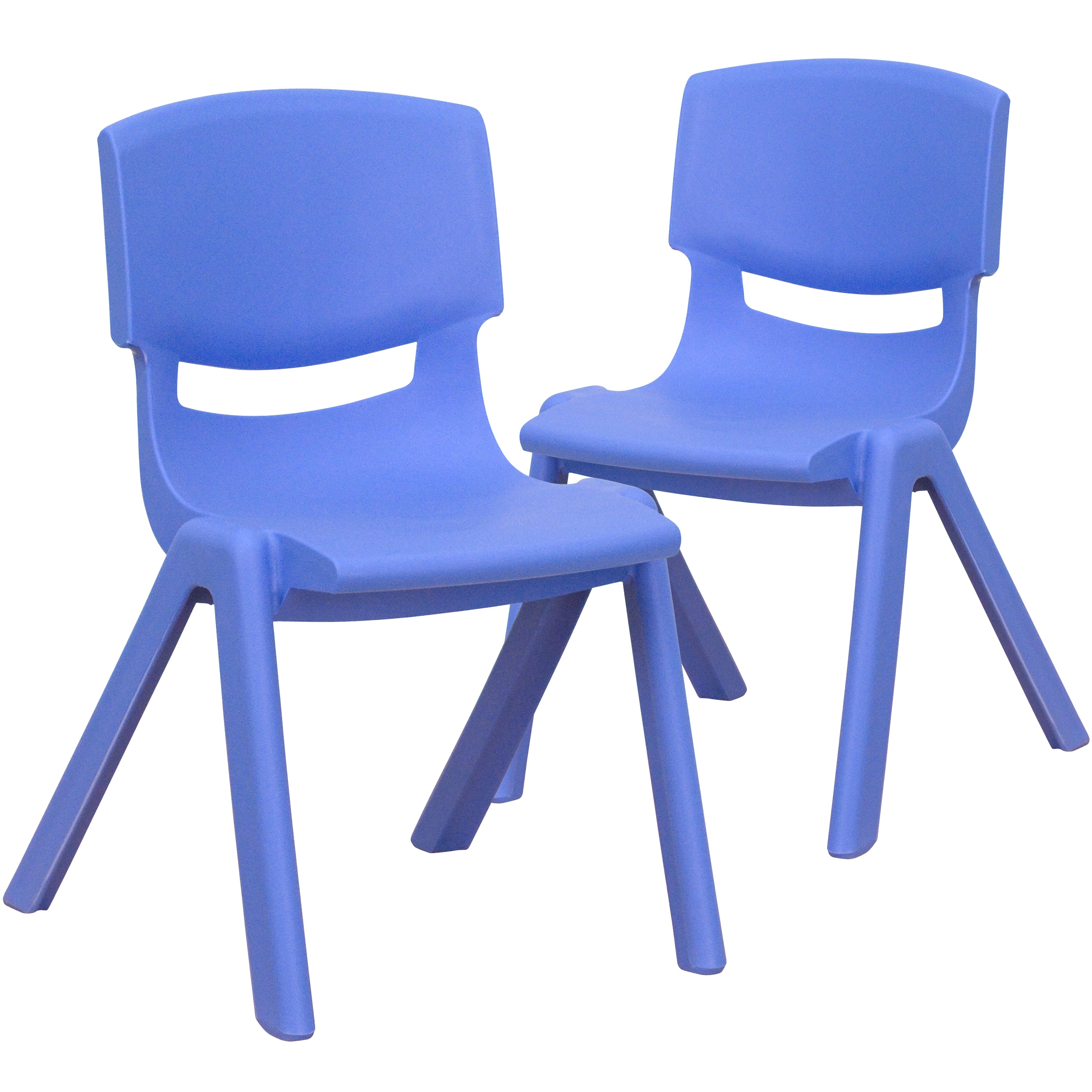 Whitney 2 Pack Blue Plastic Stackable School Chair with 12" Seat Height