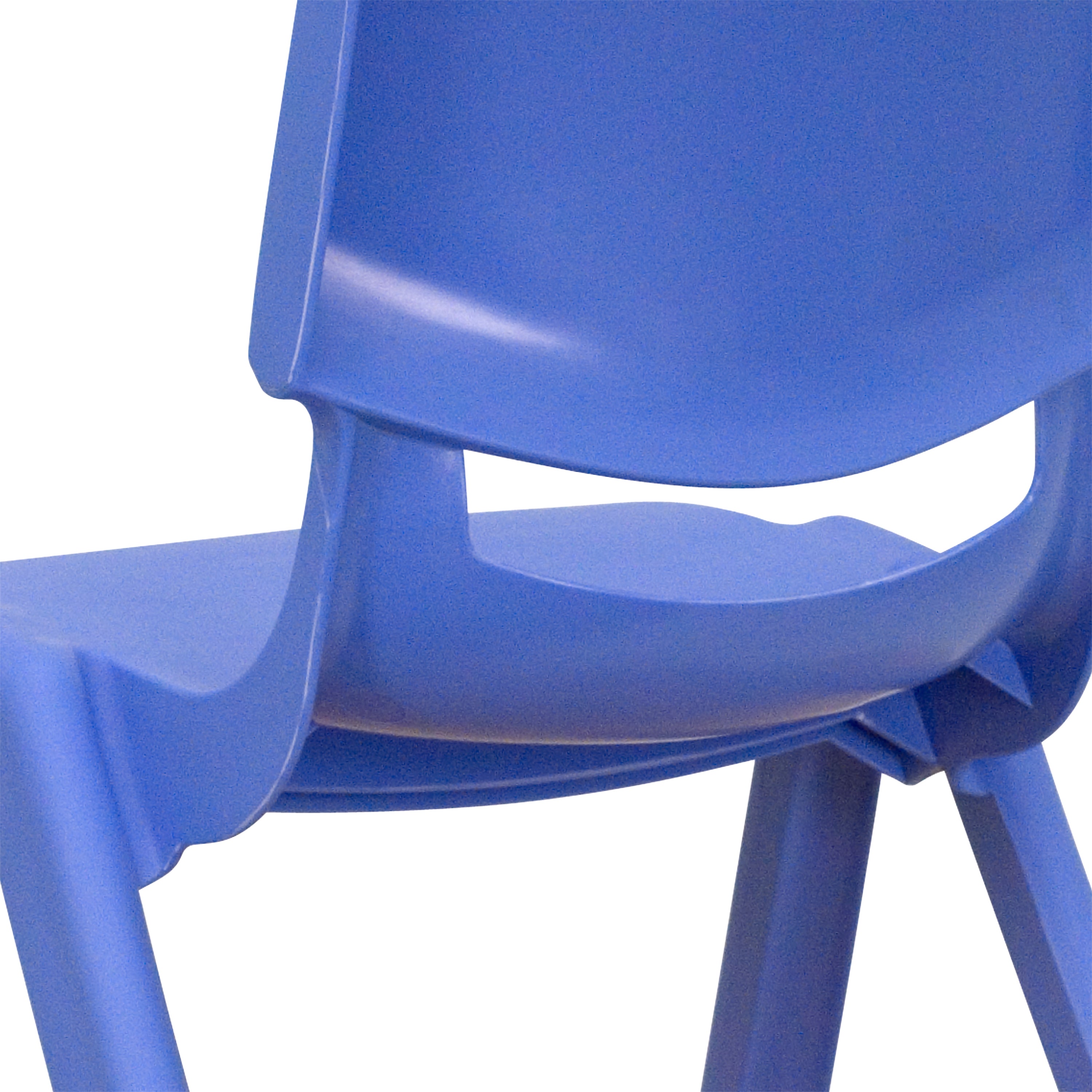 Whitney 2 Pack Blue Plastic Stackable School Chair with 12" Seat Height