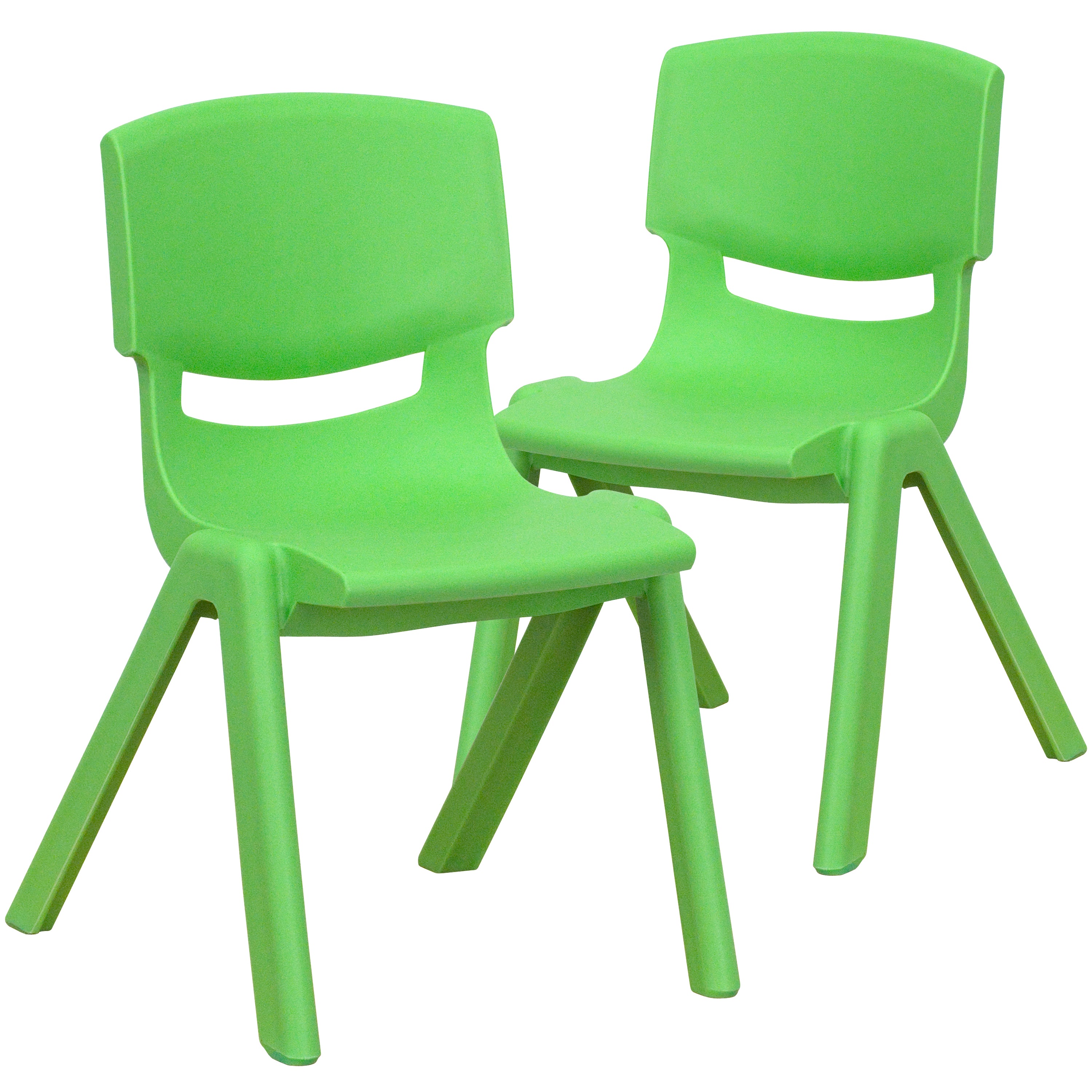 Whitney 2 Pack Green Plastic Stackable School Chair with 12" Seat Height