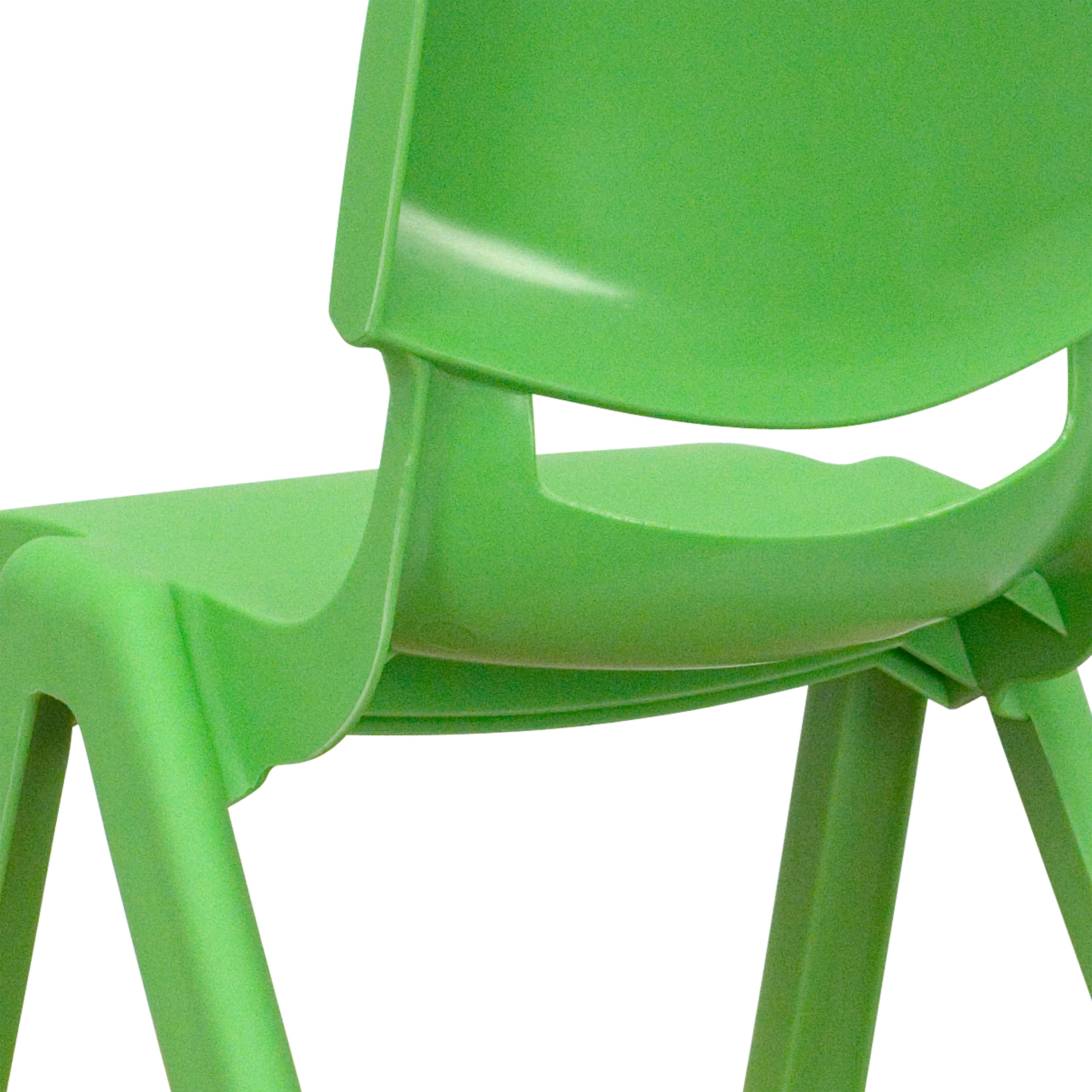 Whitney 2 Pack Green Plastic Stackable School Chair with 12" Seat Height