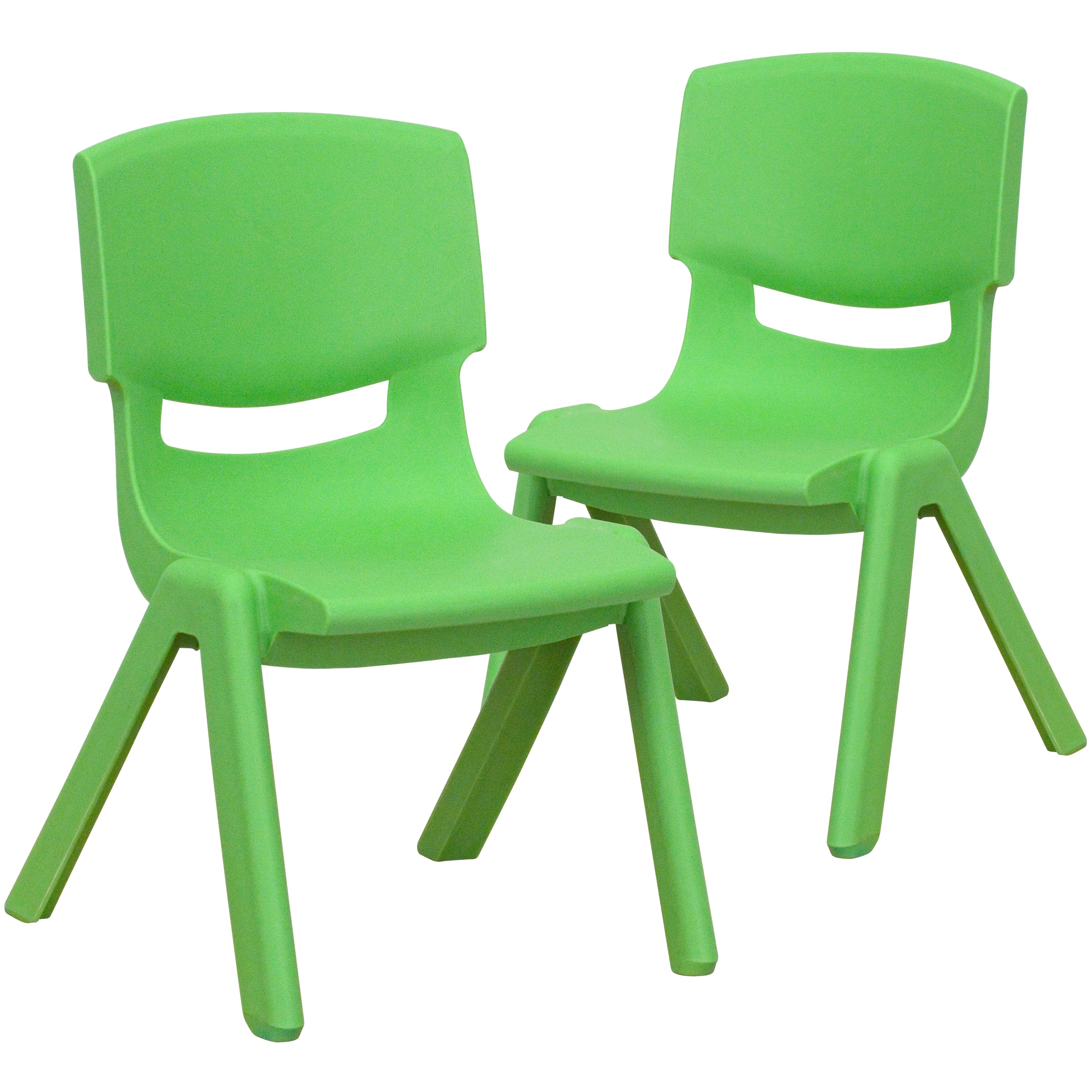 Whitney 2 Pack Green Plastic Stackable School Chair with 10.5'' Seat Height