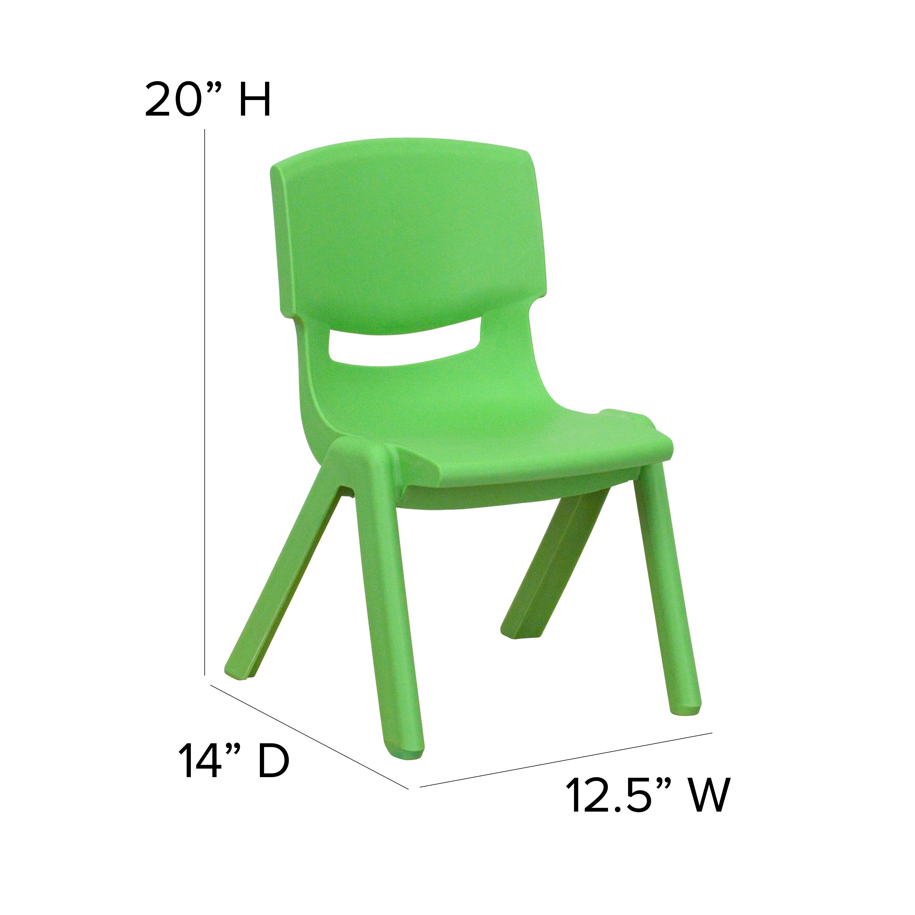 Whitney 2 Pack Green Plastic Stackable School Chair with 10.5'' Seat Height