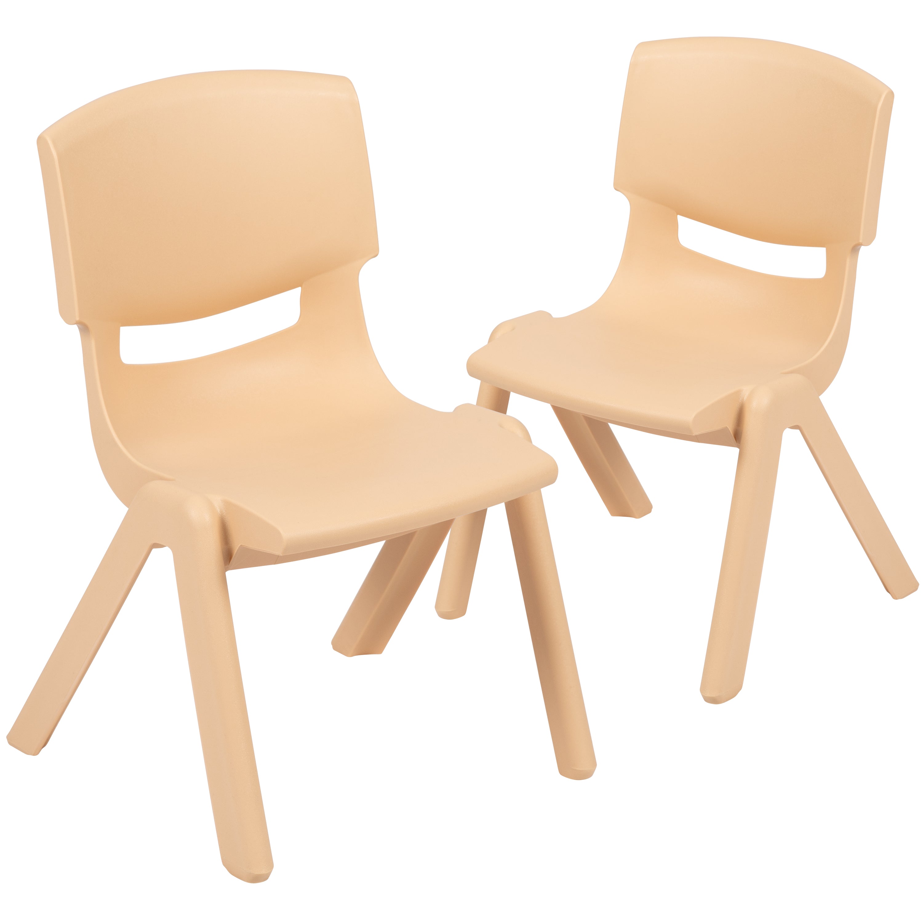 Whitney 2 Pack Natural Plastic Stackable School Chair with 10.5" Seat Height