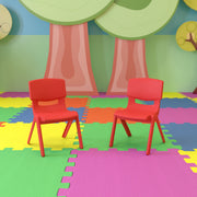 Whitney 2 Pack Red Plastic Stackable School Chair with 10.5'' Seat Height