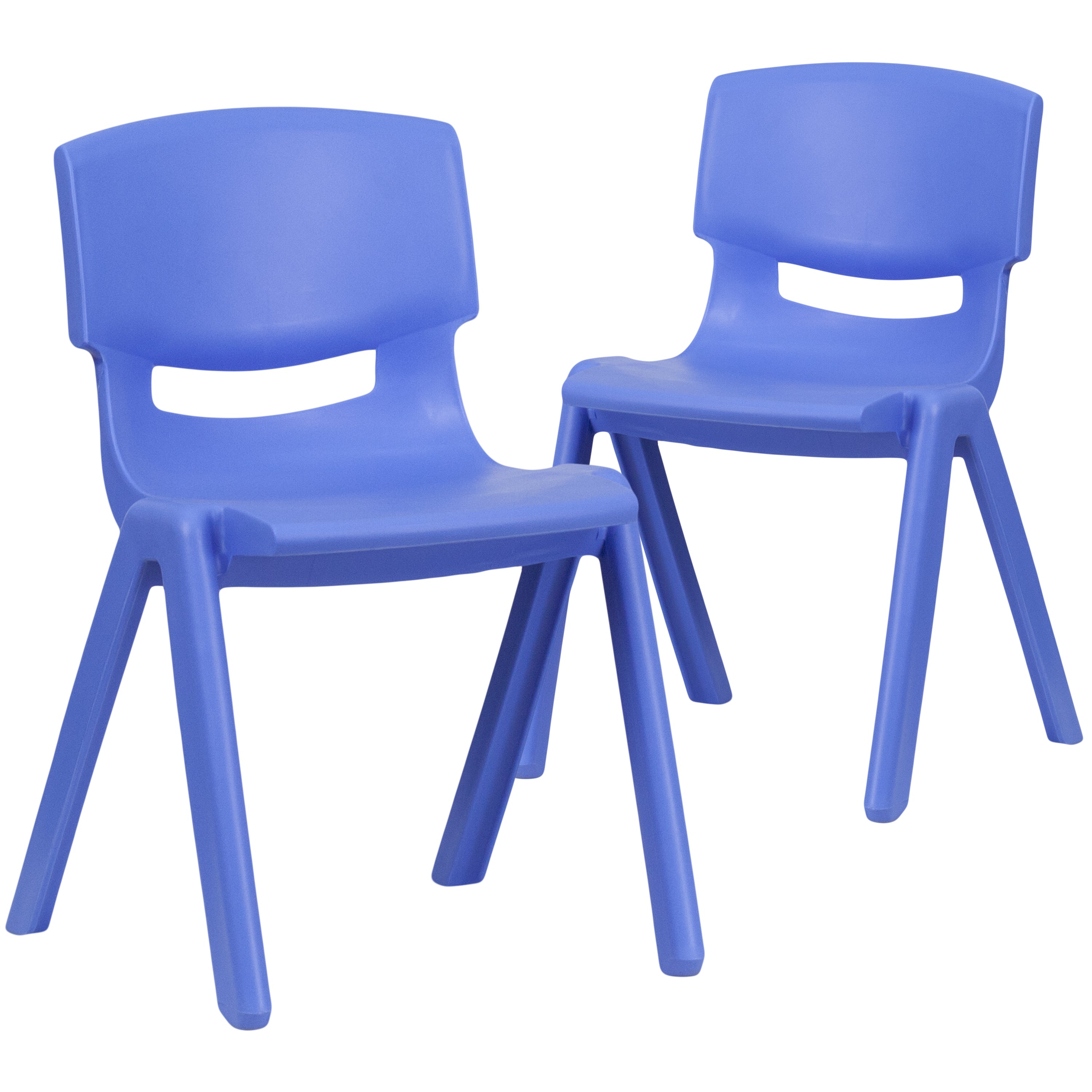 Whitney 2 Pack Blue Plastic Stackable School Chair with 13.25" Seat Height