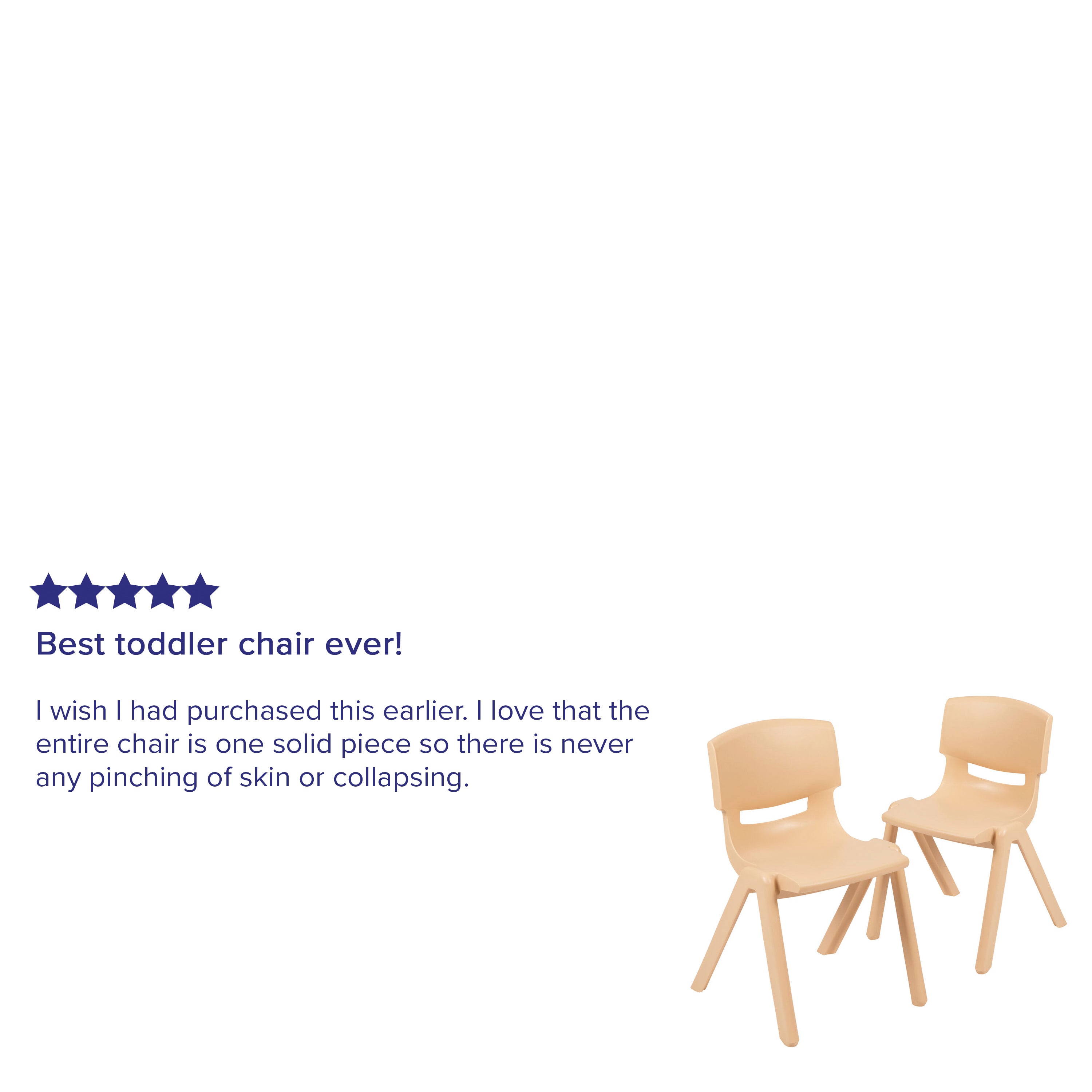 Whitney 2 Pack Natural Plastic Stackable School Chair with 13.25" Seat Height