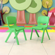 Whitney 2 Pack Green Plastic Stackable School Chair with 15.5" Seat Height