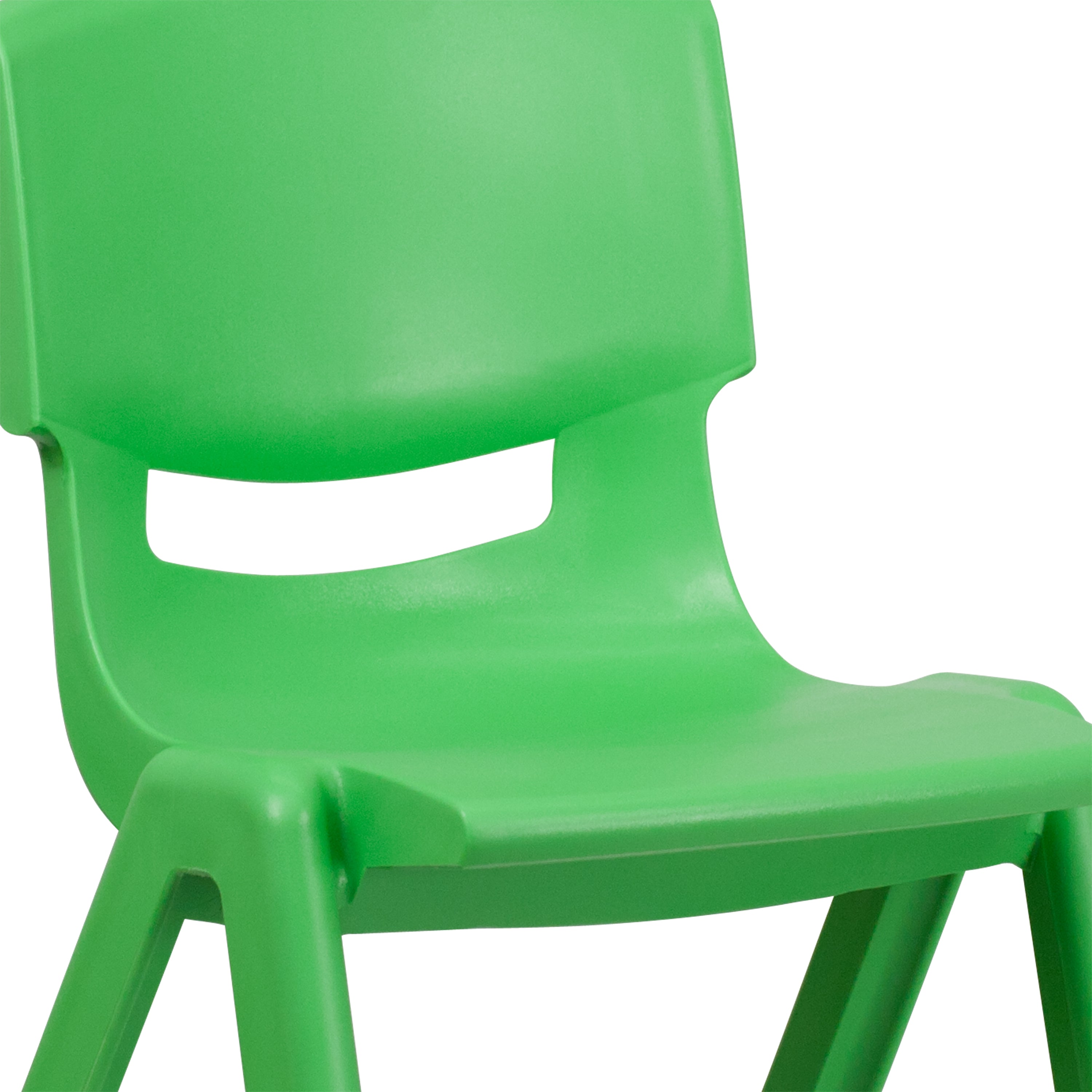 Whitney 2 Pack Green Plastic Stackable School Chair with 15.5" Seat Height