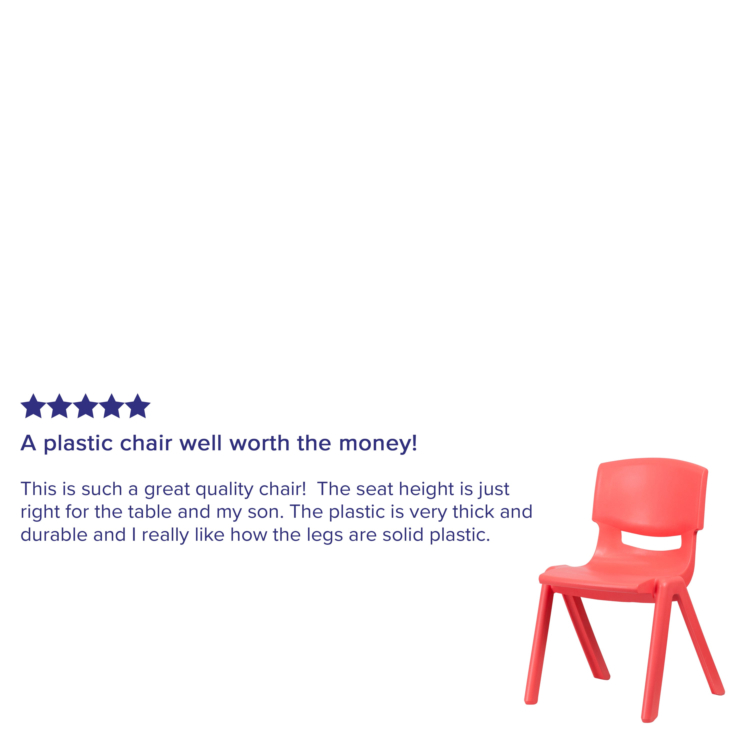 Whitney 2 Pack Red Plastic Stackable School Chair with 15.5" Seat Height