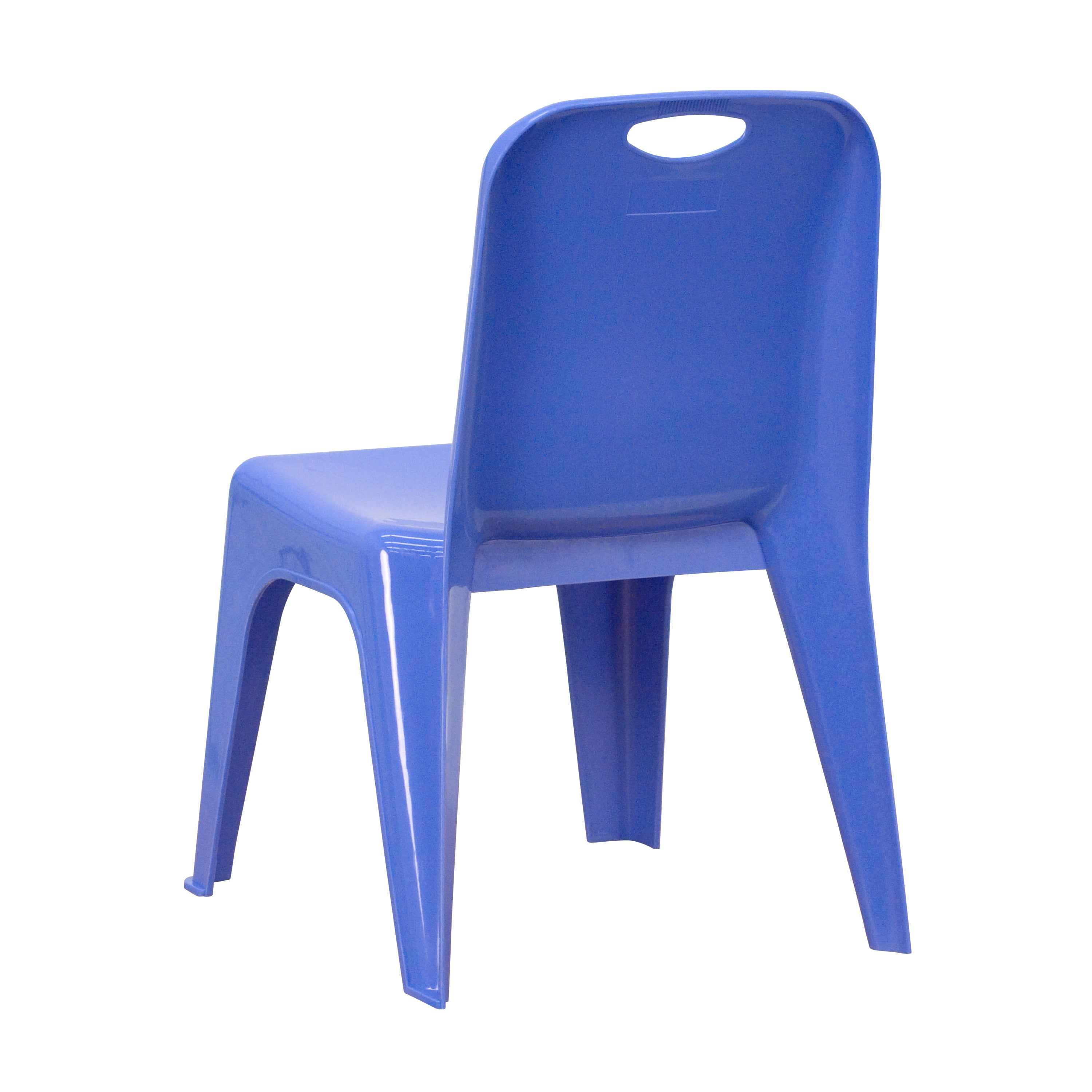 Whitney 2 Pack Blue Plastic Stackable School Chair with Carrying Handle and 11" Seat Height