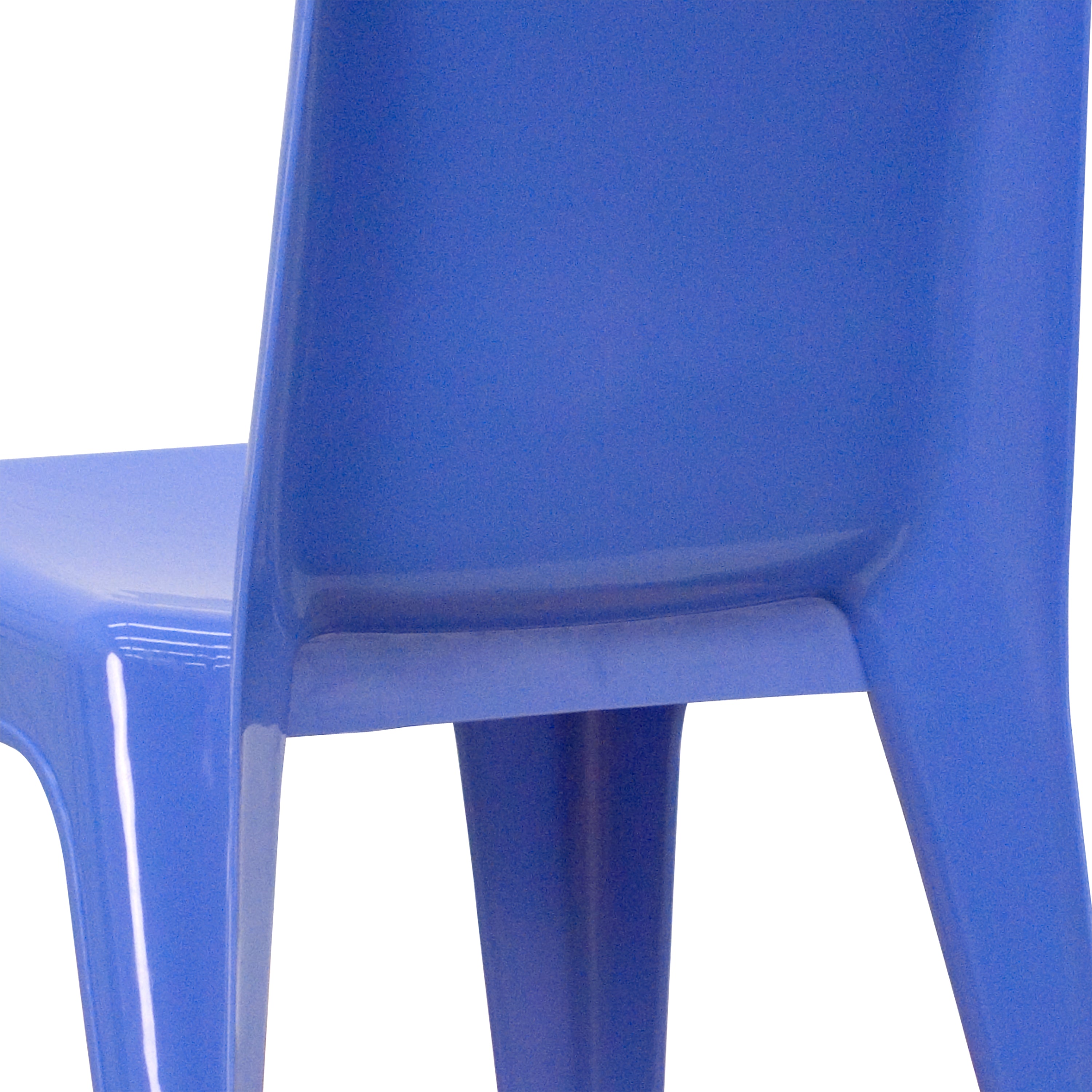 Whitney 2 Pack Blue Plastic Stackable School Chair with Carrying Handle and 11" Seat Height