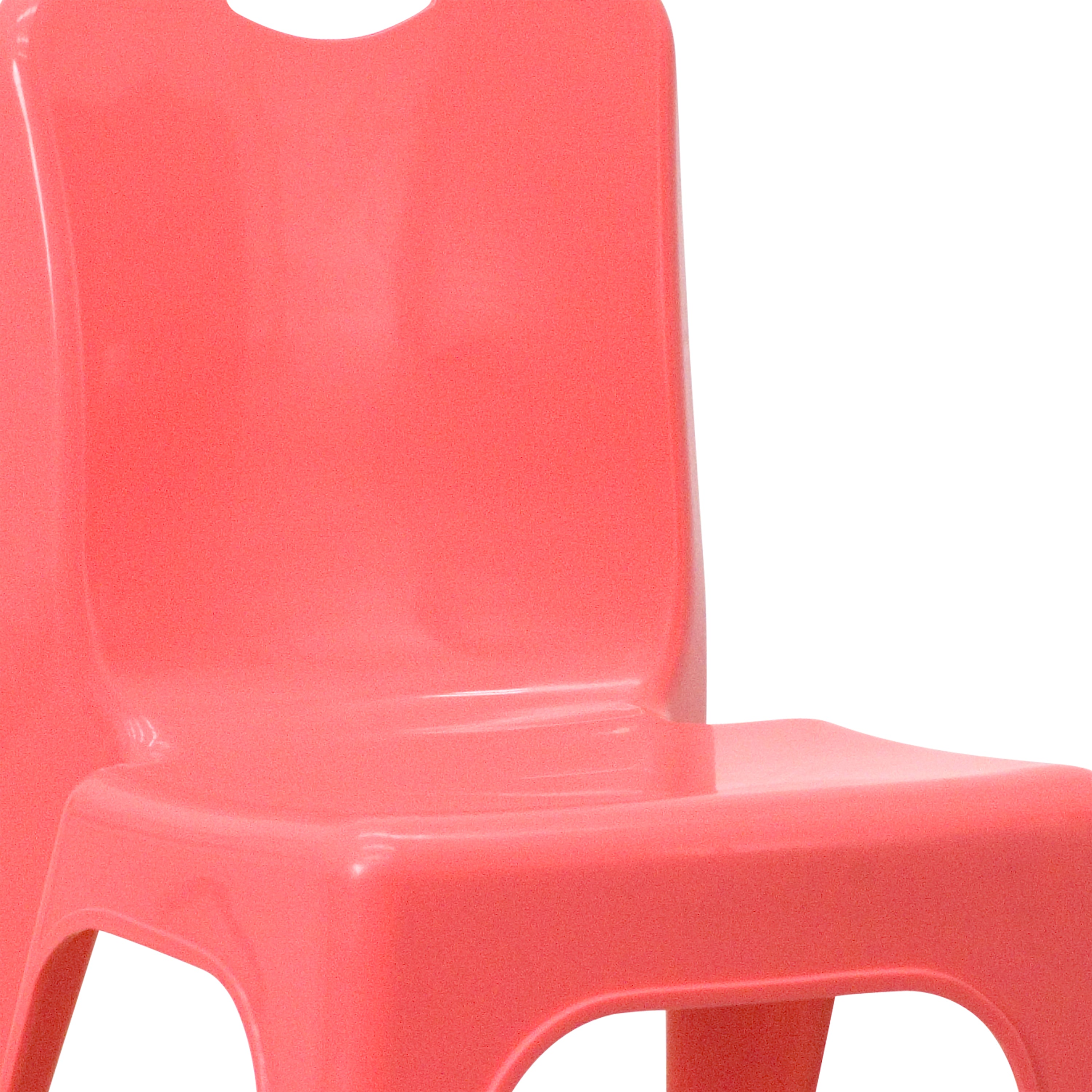 Whitney 2 Pack Red Plastic Stackable School Chair with Carrying Handle and 11" Seat Height