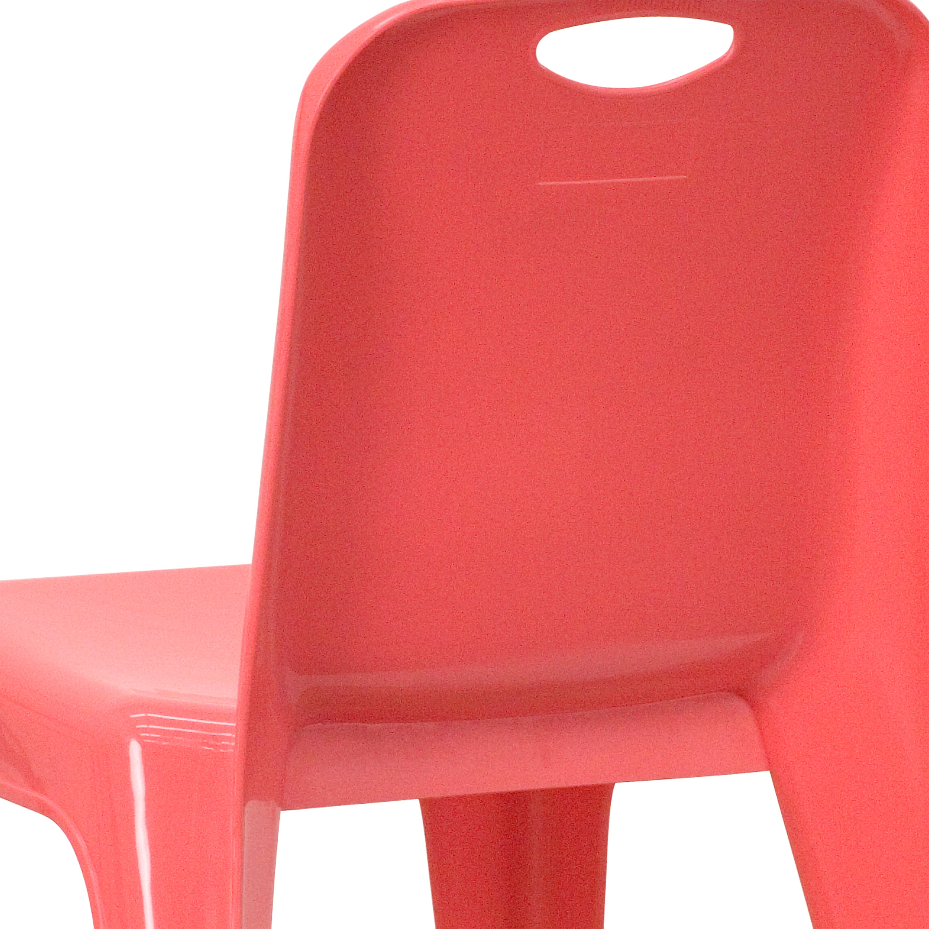 Whitney 2 Pack Red Plastic Stackable School Chair with Carrying Handle and 11" Seat Height