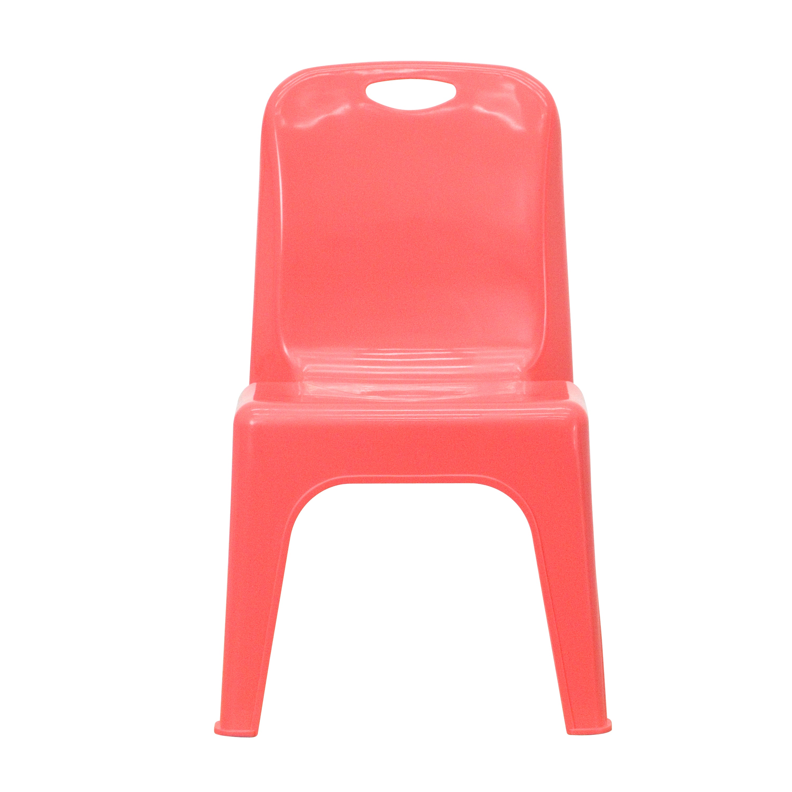 Whitney 2 Pack Red Plastic Stackable School Chair with Carrying Handle and 11" Seat Height