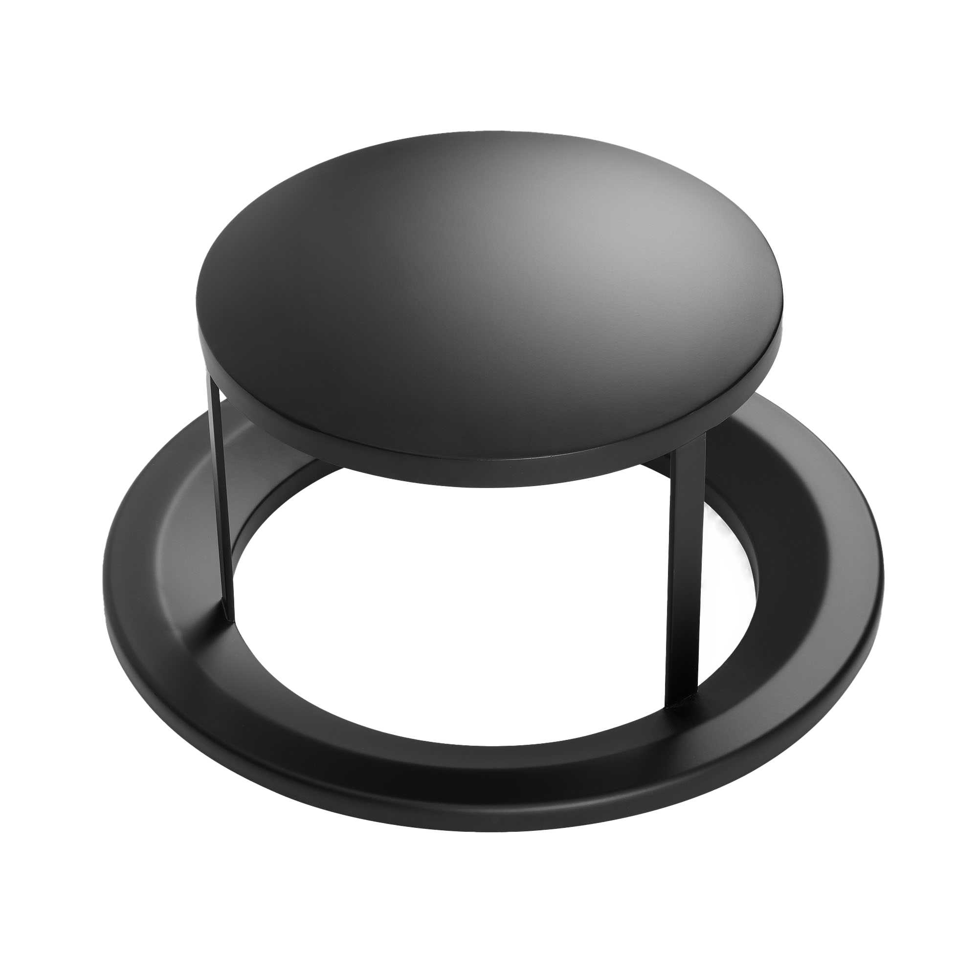 Rain Bonnet Lid for Round, 32-Gallon Outdoor Trash Container with Slatted Recycled Plastic Panels