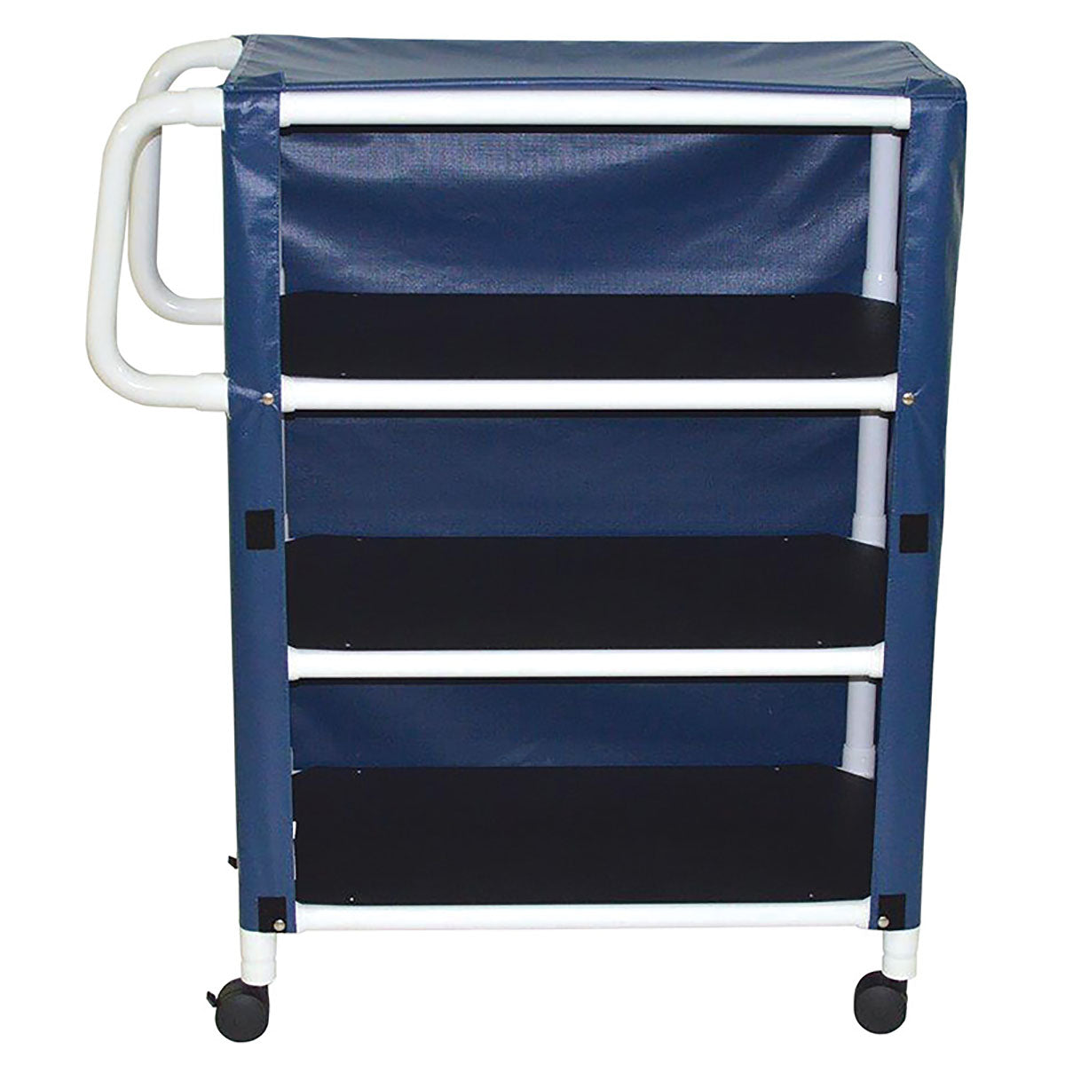 3-Shelf utility / linen cart with mesh or solid vinyl cover - Specify Color