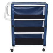 3-Shelf utility / linen cart with mesh or solid vinyl cover - Specify Color