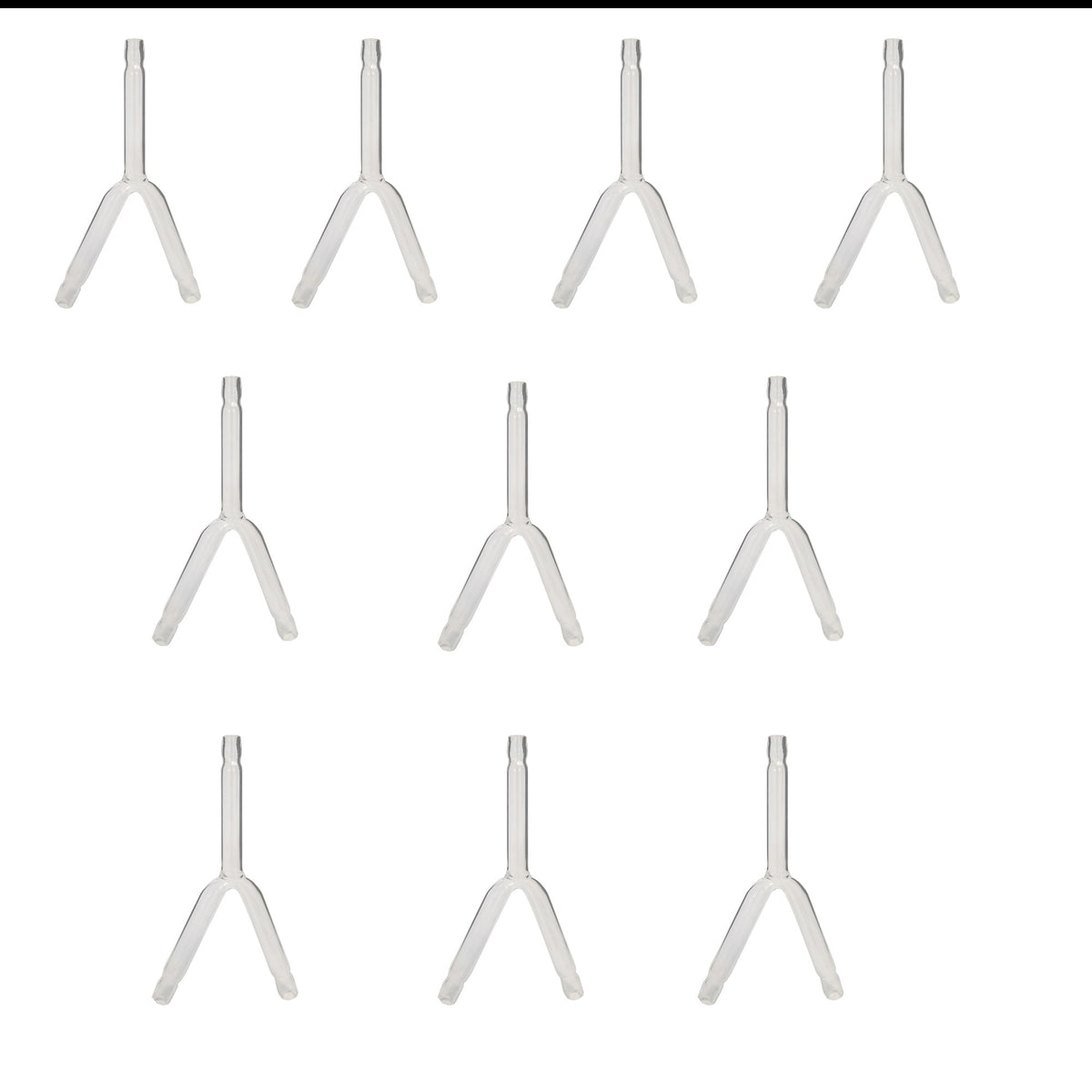 Connecting Tube, Glass, Y-Shaped, 1/4" (6mm), Pack of 10