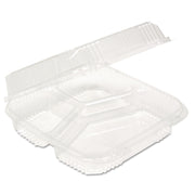 ClearView SmartLock Hinged Lid Container, 3 Compartments, 5 oz/14 oz, 8.2 x 8.34 x 2,91, Clear, Plastic, 200/Carton