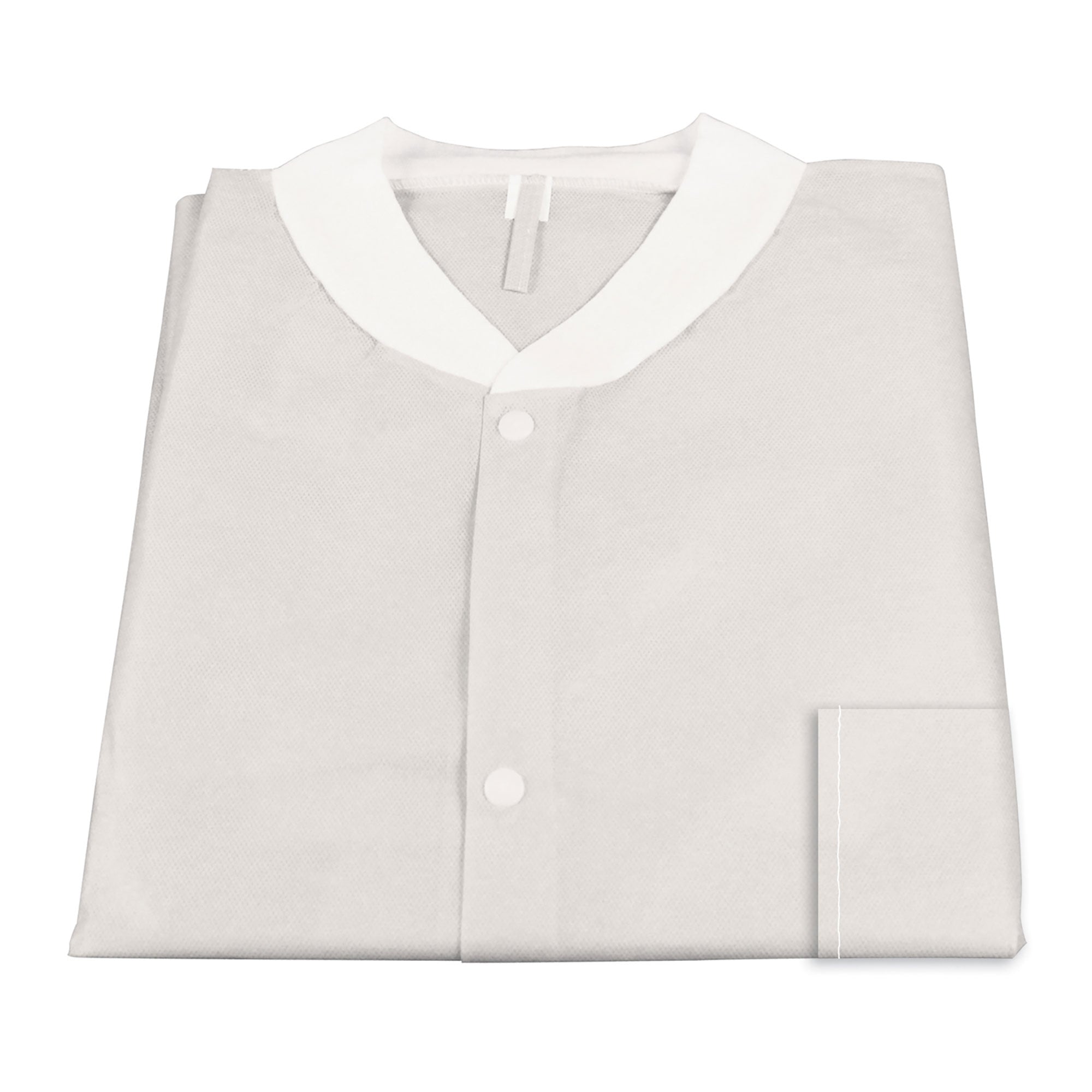 Labjacket w/ Pockets, Small, White - 10 pcs per Box/3 boxes per Case