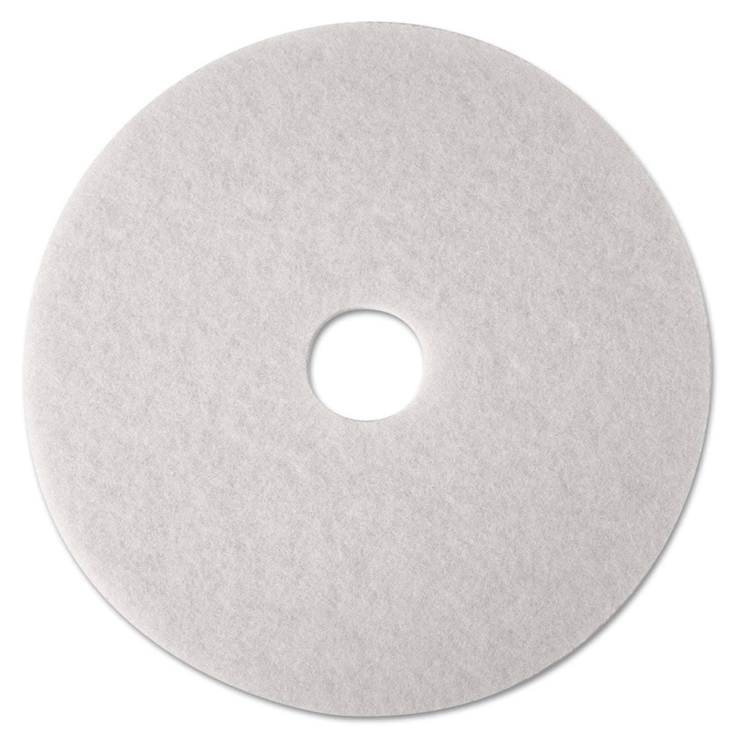 3M White Super Polish Pads, Round, 27" Diameter x 1" Thickness, Polyester Fiber, White, 1 Carton