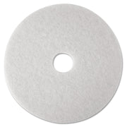 3M White Super Polish Pads, Round, 27" Diameter x 1" Thickness, Polyester Fiber, White, 1 Carton