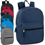 15 Inch Basic Backpack - 6 Color - 24 in the Pack