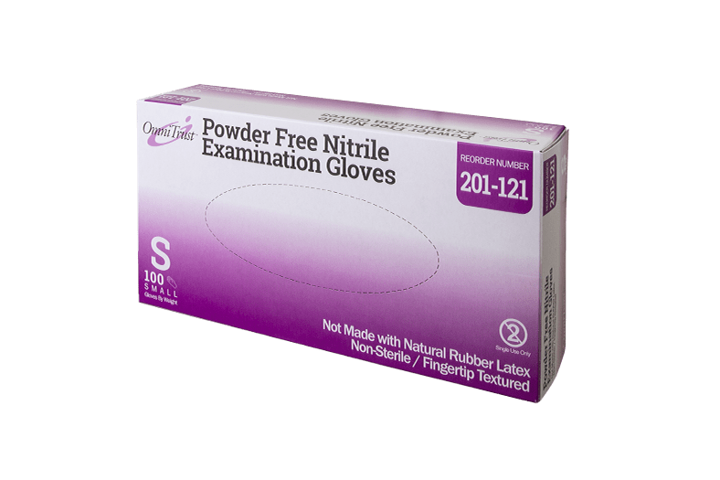 OmniTrust Nitrile Powder Free Examination Gloves (Small), 100 Pcs/Box, 10 Box/Cs