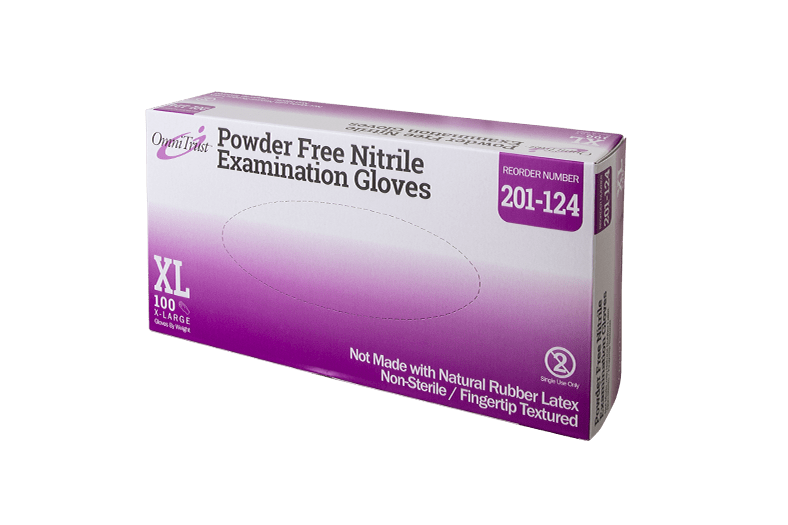OmniTrust Nitrile Powder Free Examination Gloves (X-Large), 100 Pcs/Box, 10 Box/Cs
