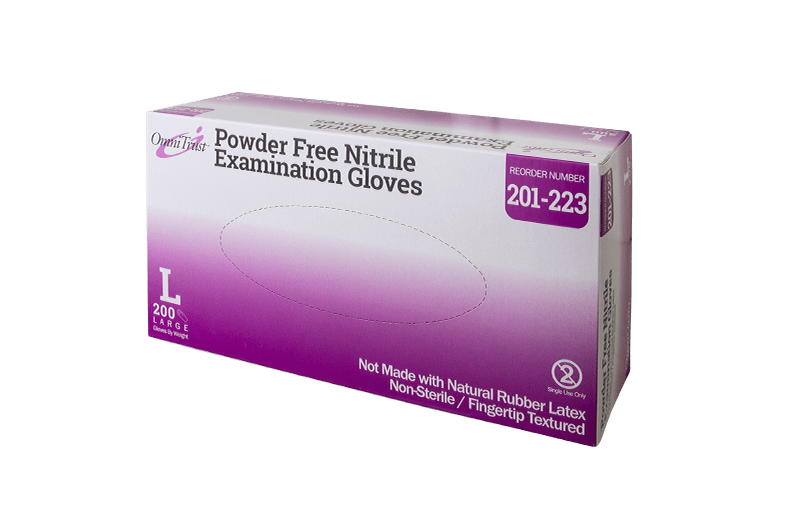OmniTrust Nitrile Powder Free Examination Gloves (Large), 200 Pcs/Box, 10 Box/Cs