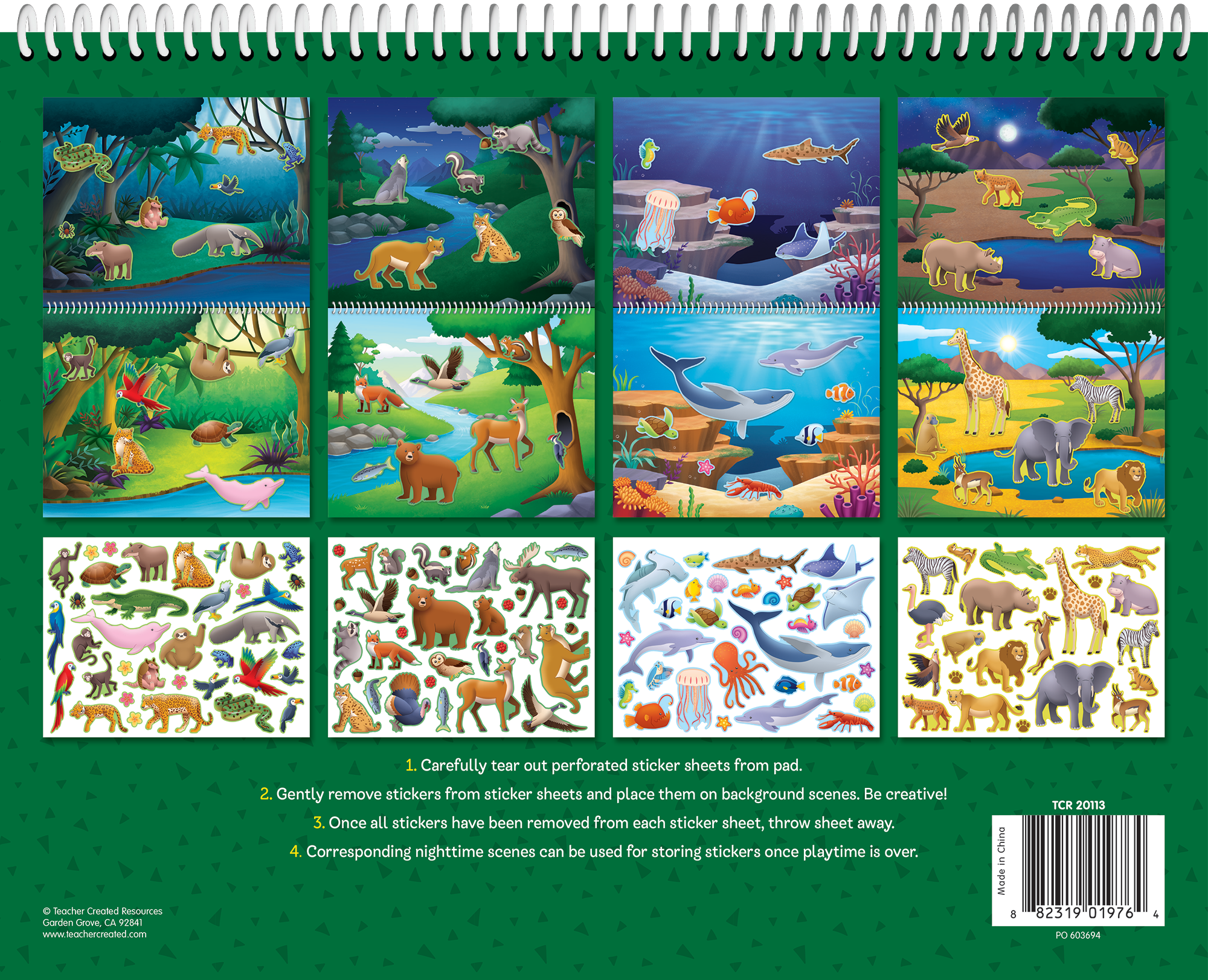 Animal Habitats Reusable Sticker Pad