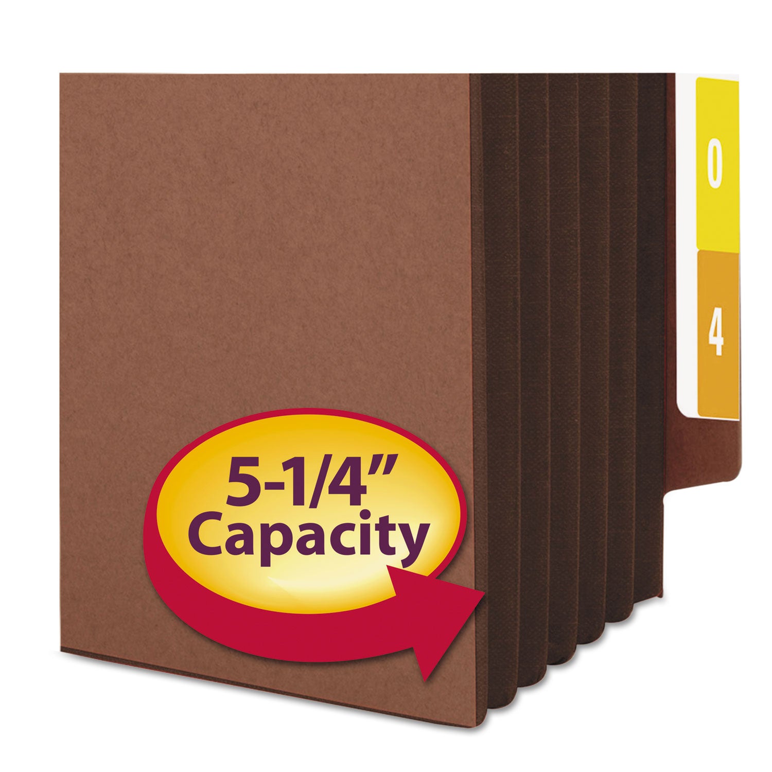 Smead Straight Tab Cut Legal Recycled File Pocket - 8 1/2" x 14" - 5 1/4" Expansion - End Tab Location - 12.5 pt. - 2 Plys - Dark Brown - Embossed - 30% Recycled - 10 / Box