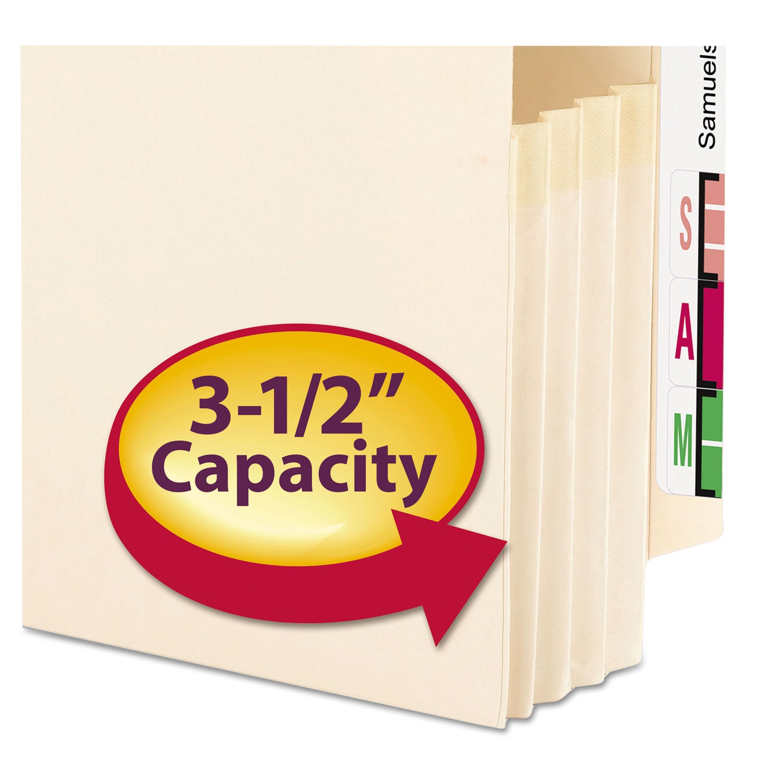 Smead Straight Tab Cut Legal Recycled File Pocket - 8 1/2" x 14" - 3 1/2" Expansion - 2 Plys - Manila - Tear Proof - 10% Recycled - 25 / Box