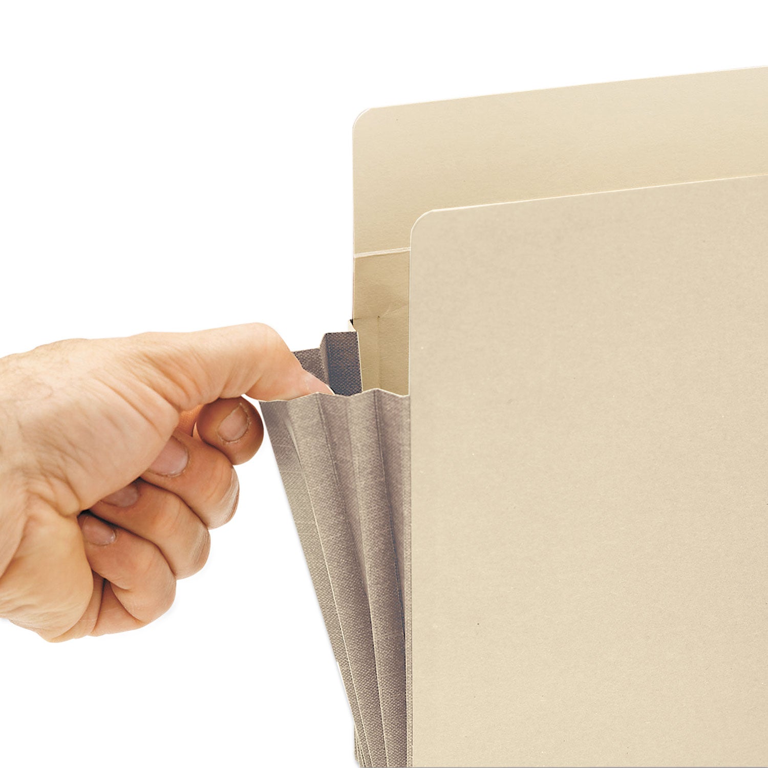 Smead Straight Tab Cut Letter Recycled File Pocket - 8 1/2" x 11" - 5 1/4" Expansion - 2 Plys - Manila - Manila - 10% Recycled - 10 / Box