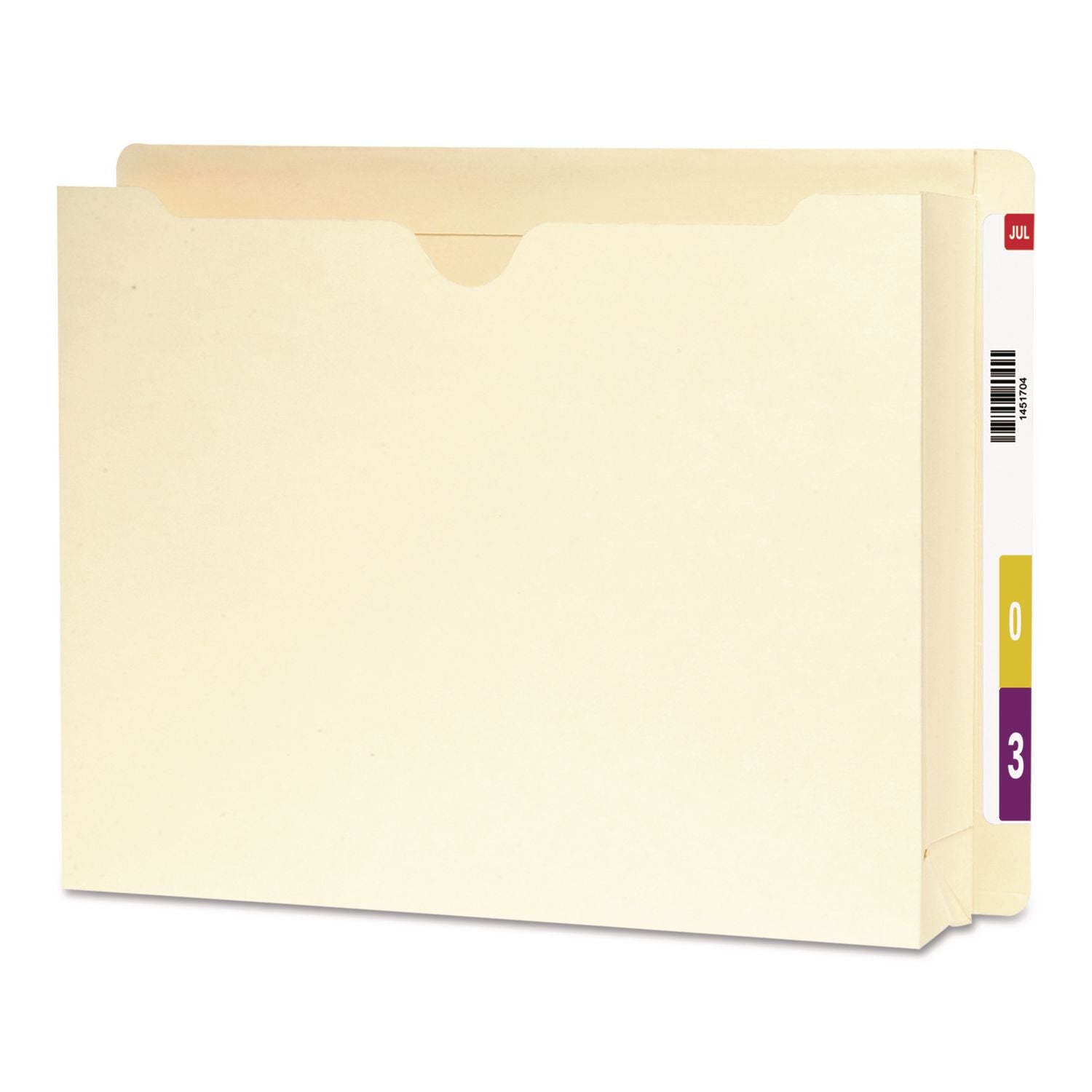 Smead Straight Tab Cut Letter Recycled File Jacket - 8 1/2" x 11" - 2" Expansion - 14 pt. - 2 Plys - Manila - Slip Resistant, Reinforced Tab - 10% Recycled - 25 / Box