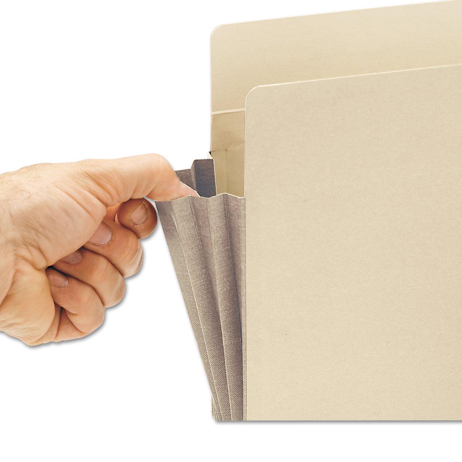 Smead Straight Tab Cut Letter Recycled File Pocket - 8 1/2" x 11" - 3 1/2" Expansion - 2 Plys - Manila - Manila - Reinforced Gusset - 10% Recycled - 10 / Box
