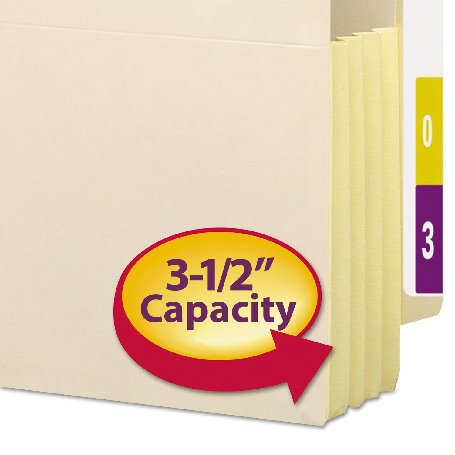 Smead Straight Tab Cut Letter Recycled File Pocket - 8 1/2" x 11" - 3 1/2" Expansion - 2 Plys - Manila - Manila - Reinforced Gusset - 10% Recycled - 10 / Box