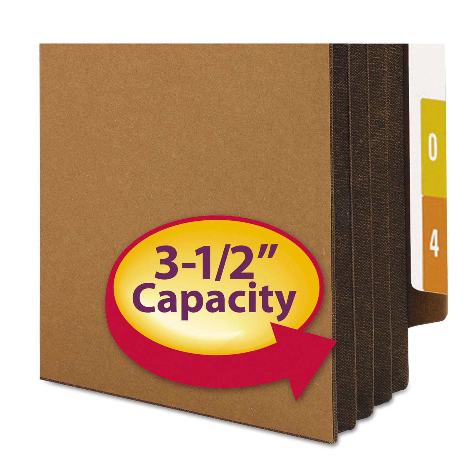 Smead Straight Tab Cut Legal Recycled File Pocket - 8 1/2" x 14" - 3 1/2" Expansion - 1 Pocket(s) - End Tab Location - Top Tab Position - 2 Plys - Dark Brown - 30% Recycled - 10 / Box