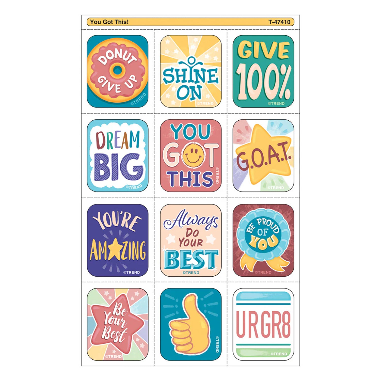 You Got This! Tear & Share Stickers™, Pack of 60