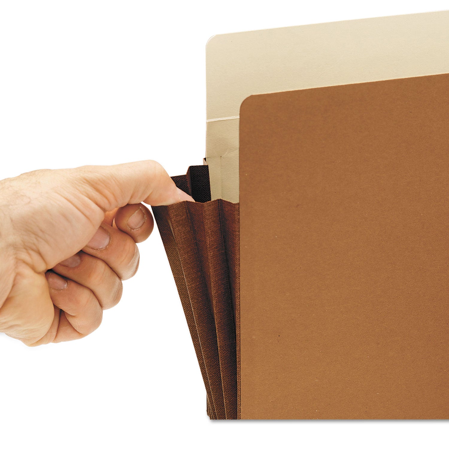 Smead Straight Tab Cut Letter Recycled File Pocket - 8 1/2" x 11" - 5 1/4" Expansion - 12.5 pt. - 2 Plys - Dark Brown - Embossed - 30% Recycled - 10 / Box