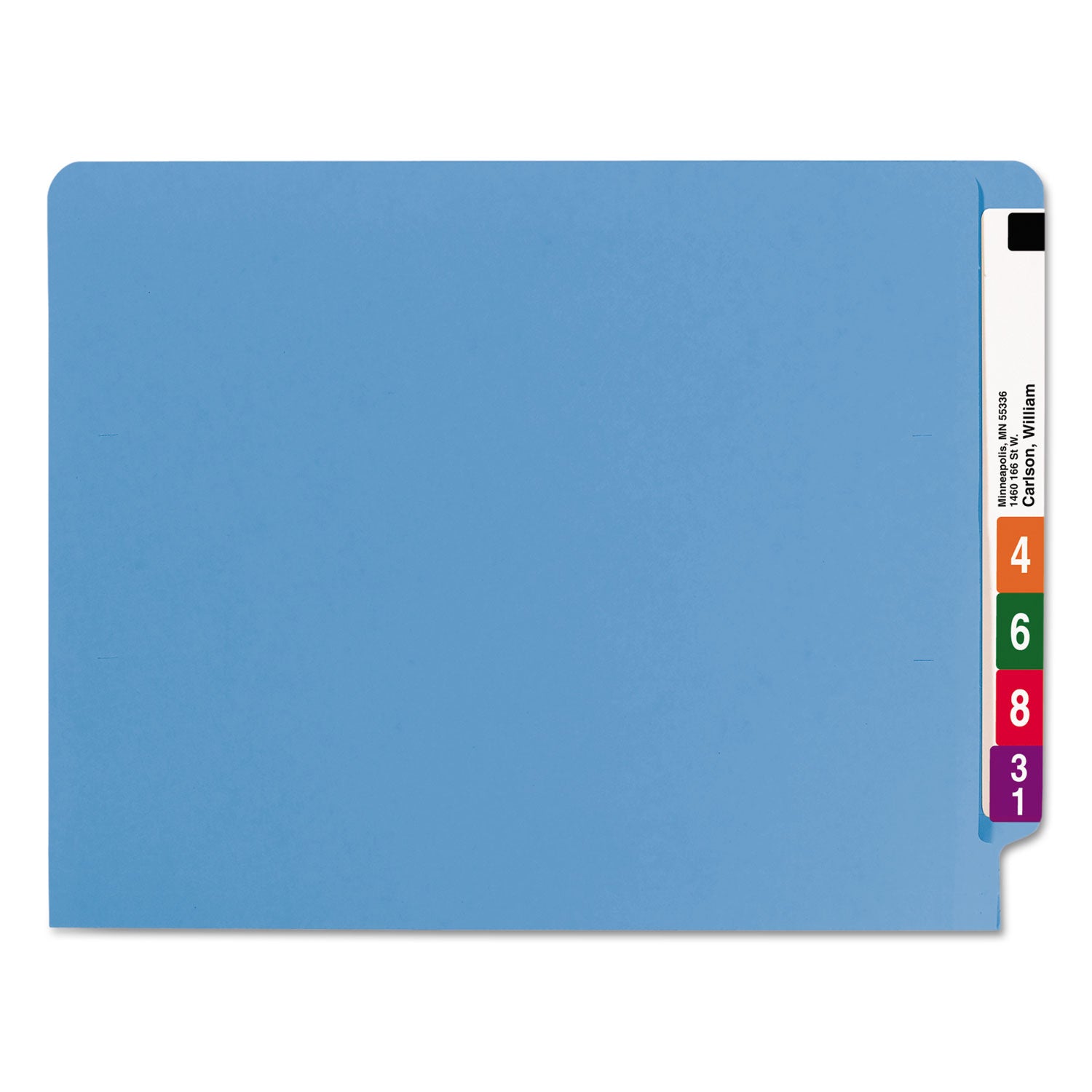 Smead Shelf-Master Straight Tab Cut Letter Recycled End Tab File Folder - 8 1/2" x 11" - 3/4" Expansion - 11 pt. - 2 Plys - Blue - Heavy Duty, Reinforced Tab - 10% Recycled - 100 / Box