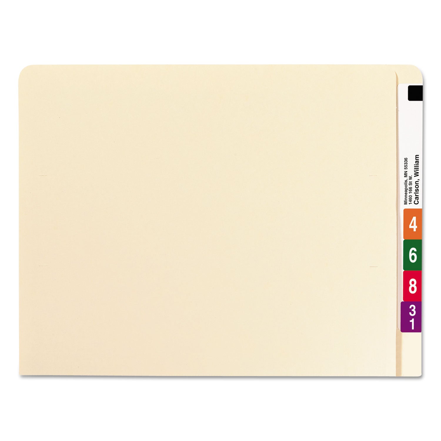 Smead Straight Tab Cut Letter Recycled End Tab File Folder - 8 1/2" x 11" - 3/4" Expansion - 14 pt. - 2 Plys - Manila - Embossed - 10% Recycled - 100 / Box