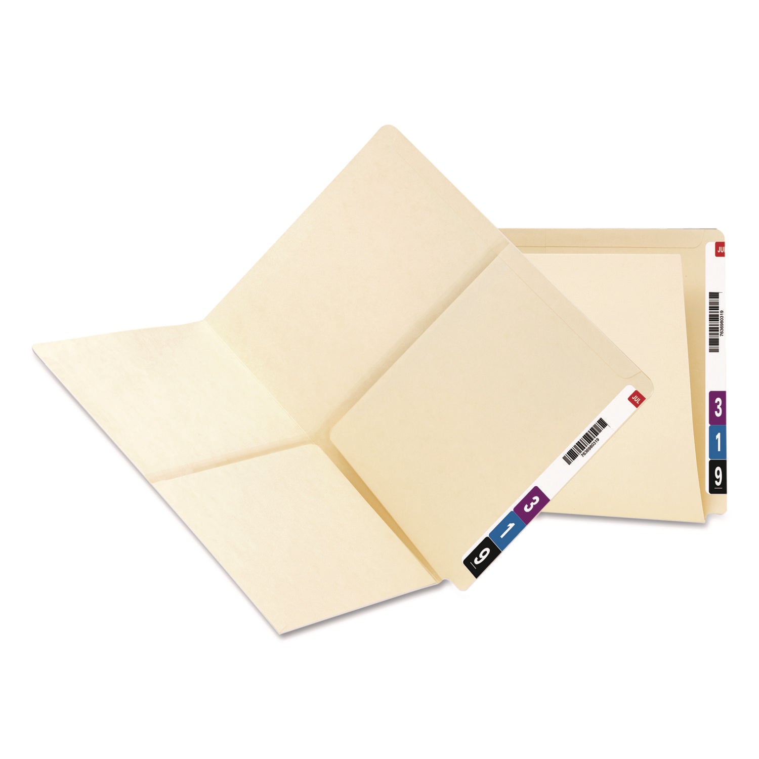 Smead Straight Tab Cut Letter Recycled File Pocket - 8 1/2" x 11" - 2 Pocket(s) - 11 pt. - 2 Plys - Manila - Heavyweight Cover, Embossed - 10% Recycled - 25 / Box