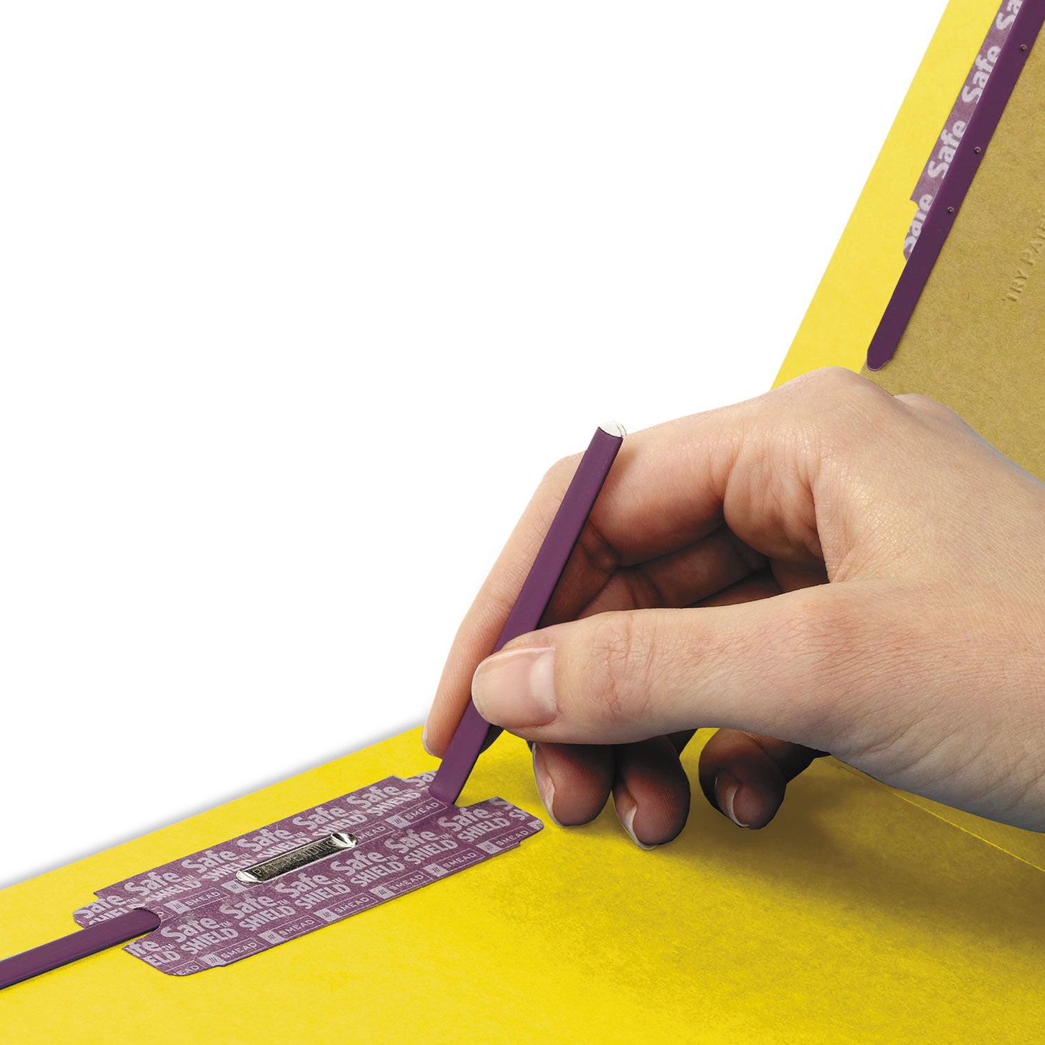 Smead Straight Tab Cut Letter Recycled Classification Folder - 8 1/2" x 11" - 2" Expansion - 2 x 2S Fastener(s) - 2" for Folder - End Tab Location - 2 Divider(s) - 23 pt. - Pressboard - Yellow - 100% Recycled - 10 / Box
