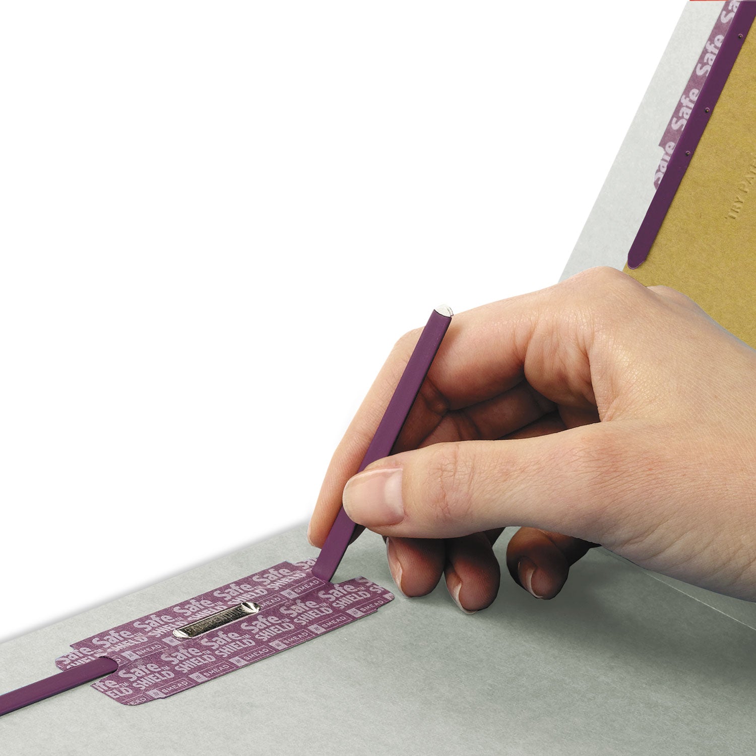 Smead End Tab Pressboard Classification Folders, Letter Size, 3" Expansion, 3 Dividers, 2 Fasteners, Straight Tab, Gray/Green, 100% Recycled, 25 pt. Pressboard, 10/Box