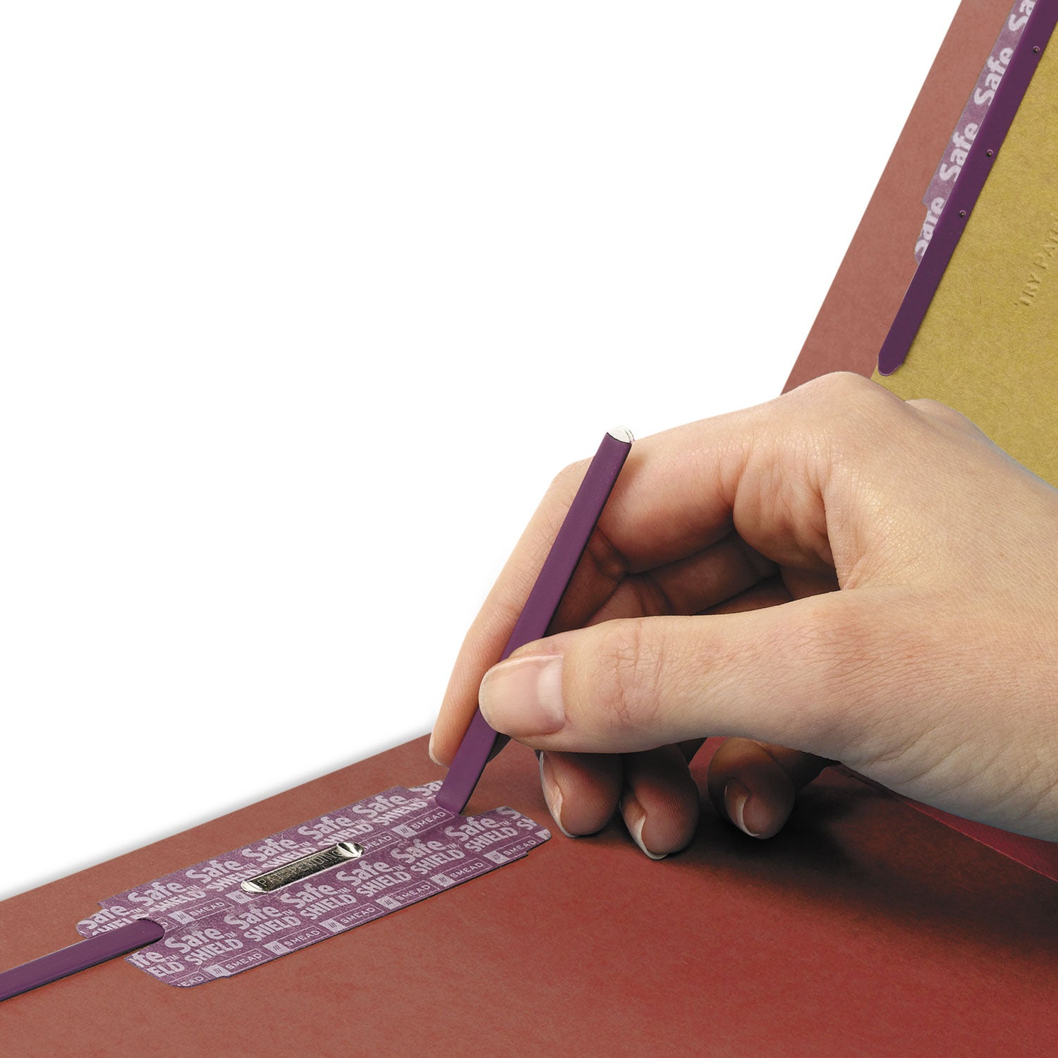 Smead Straight Tab Cut Legal Recycled Classification Folder - 8 1/2" x 14" - 2" Expansion - 2 x 2S Fastener(s) - 2" for Folder - End Tab Location - 2 Divider(s) - 25 pt. - Pressboard - Red - Heavy Duty, Tear Resistant - 100% Recycled - 10 / Box